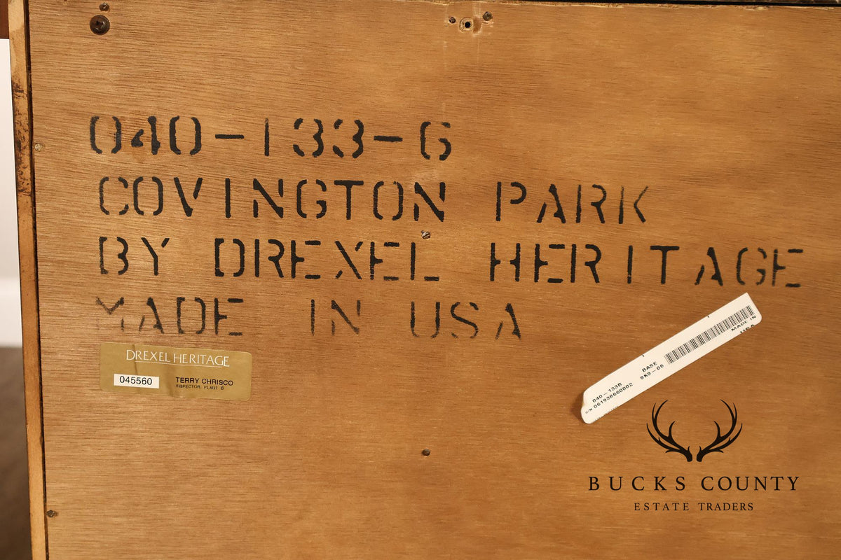 Drexel Heritage 'Covington Park' Marble Top Mahogany Door Chest