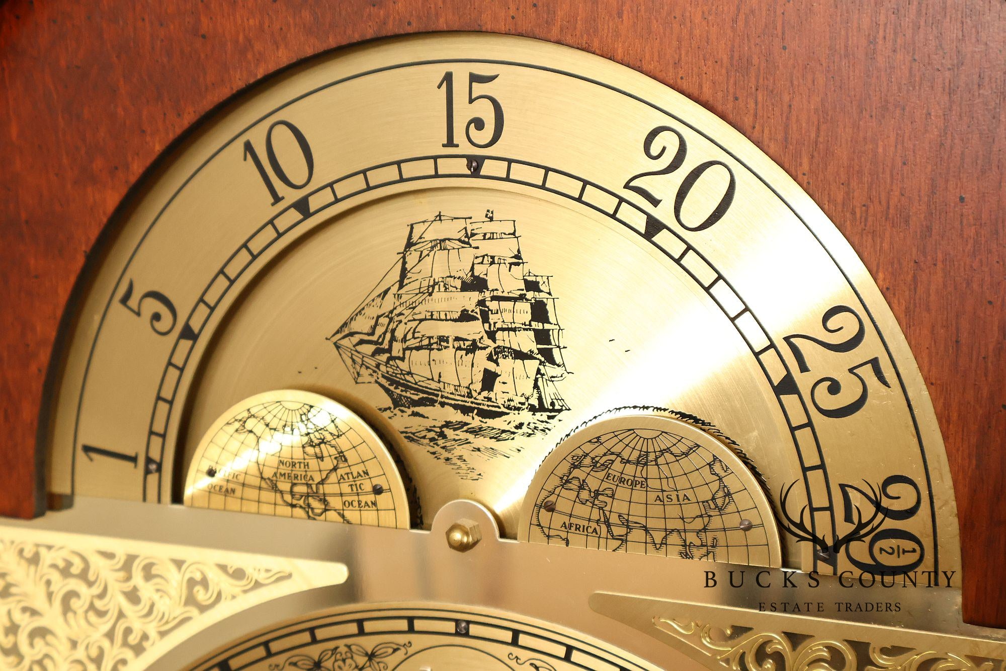Howard Millar 3 Weight Pedalium Nautical Themed Grandfather Clock