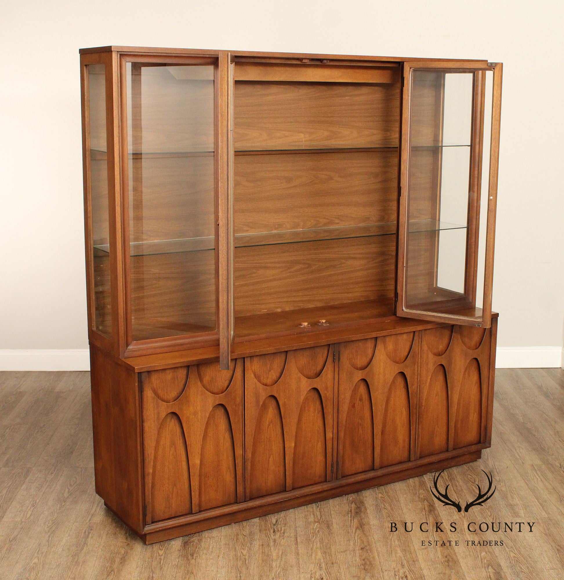 Broyhill 'Brasilia' Mid Century Modern Walnut China Cabinet