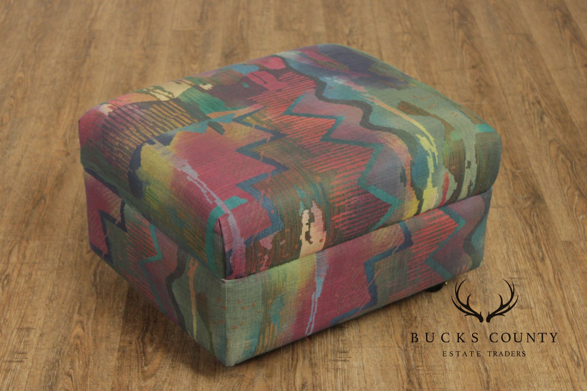 Sherrill Furniture Post Modern Pair of Rolling Ottomans