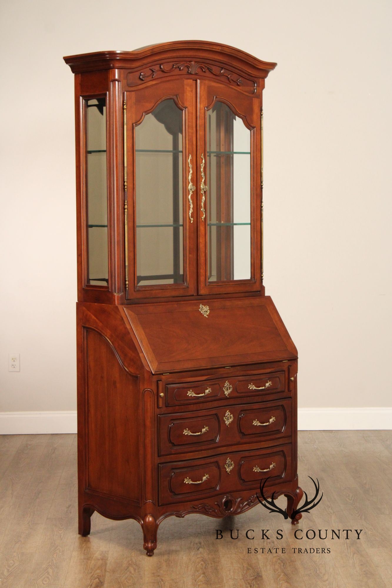 Century Furniture French Louis XV Style Cherry Secretary Desk