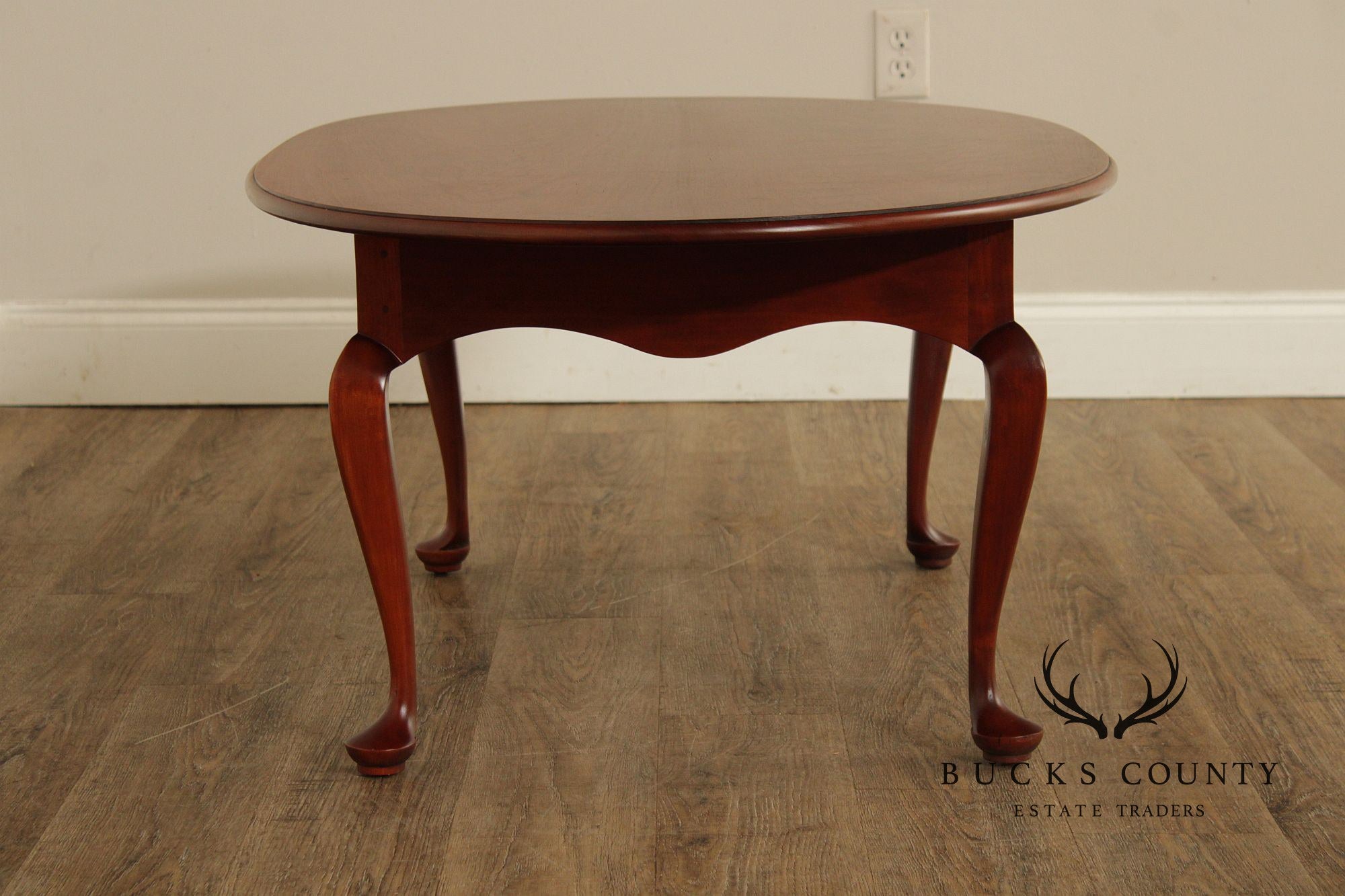 Bench Made Queen Anne Style Oval Cherry Coffee table