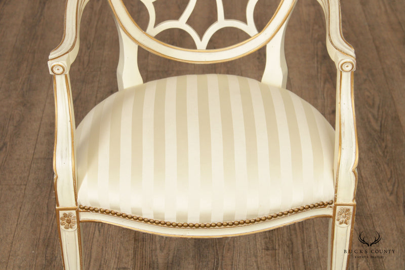Hickory Chair Hepplewhite Style Partial Gilt Armchair