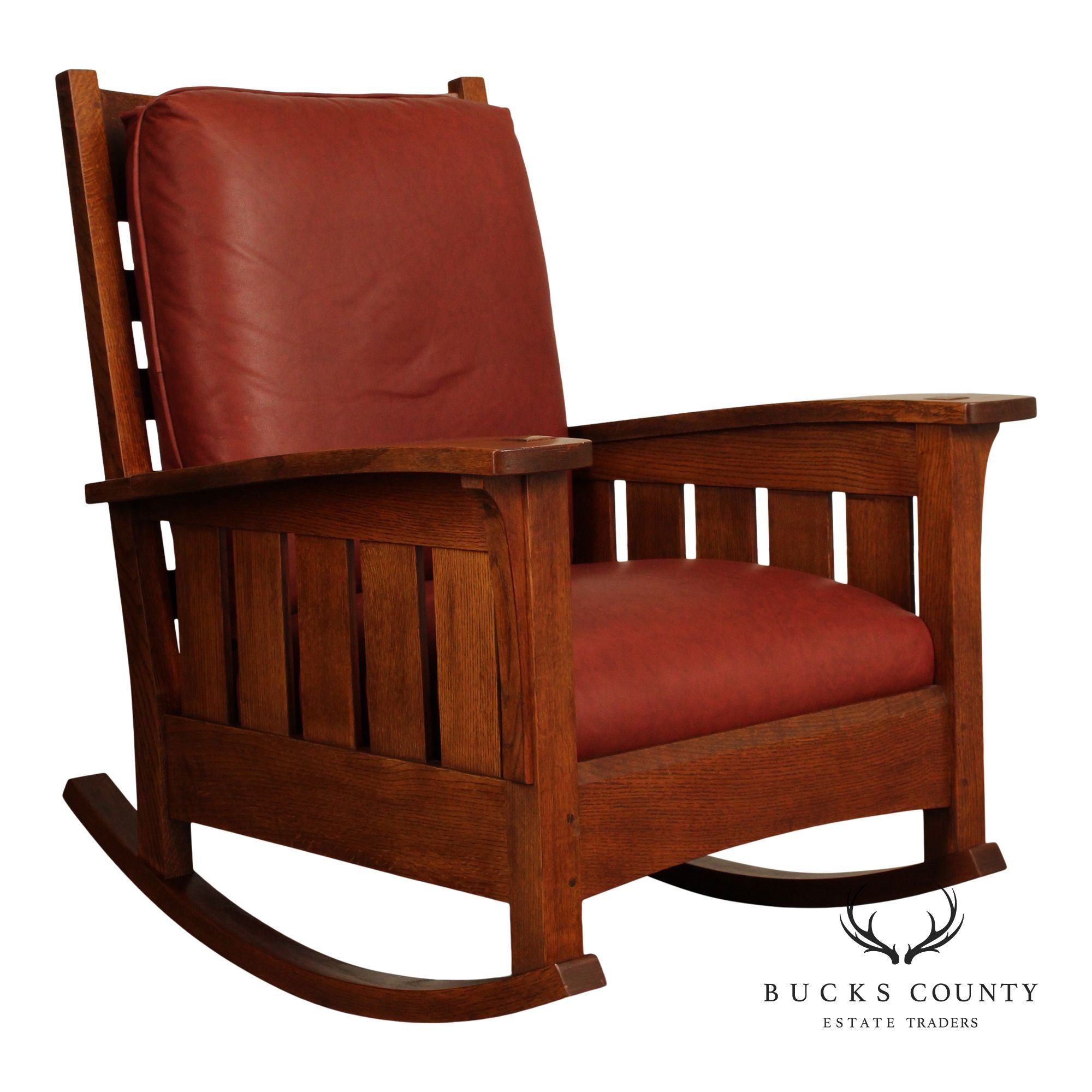 Stickley Mission Collection Oak and Leather Rocker