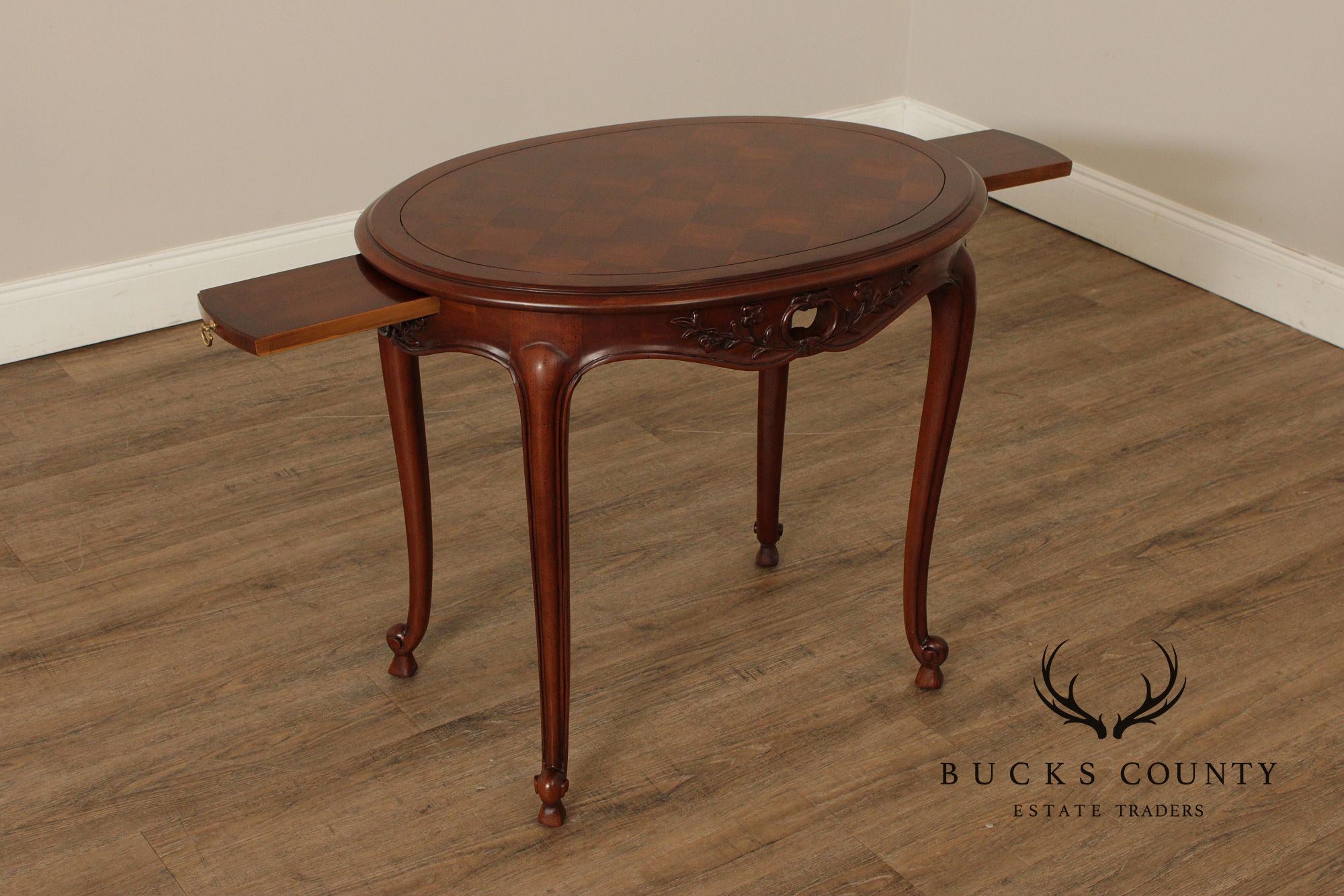 Century Furniture French Louis XV Style Carved Oval Side Table