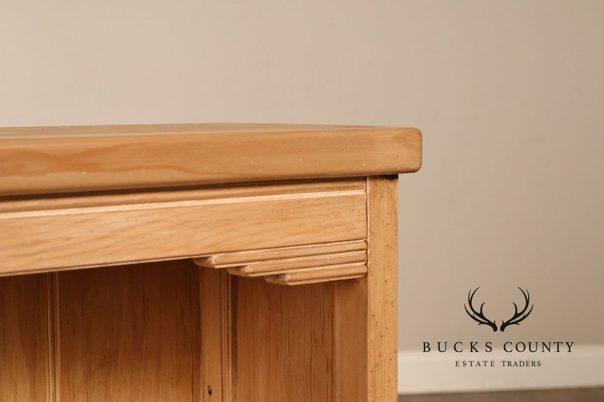 Rancho Monterey Style Oak Open Four Shelf Bookcase