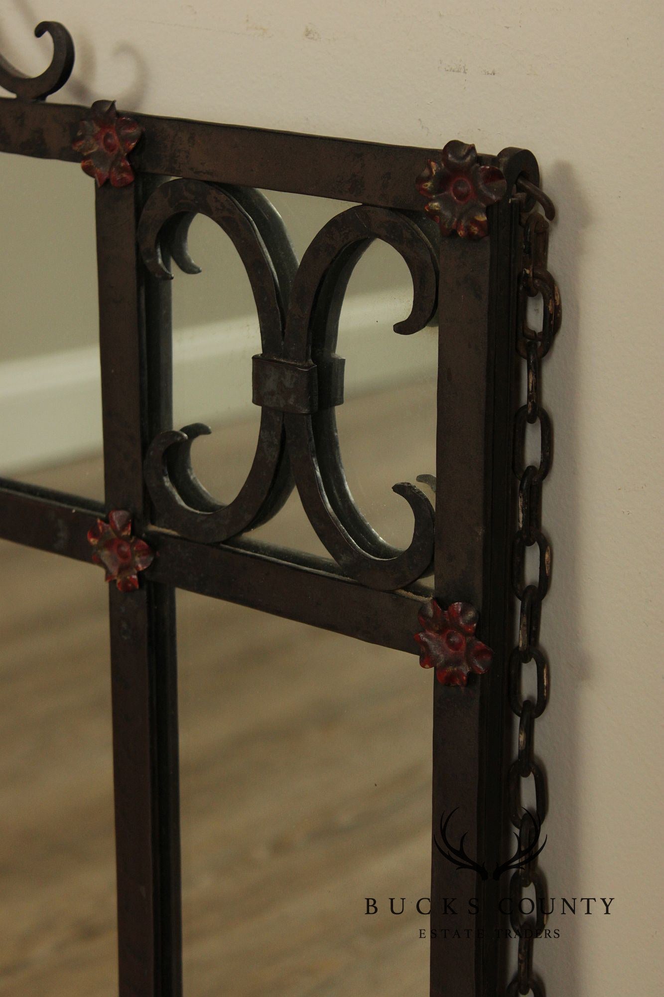 Spanish Colonial Style Wrought Iron Wall Mirror