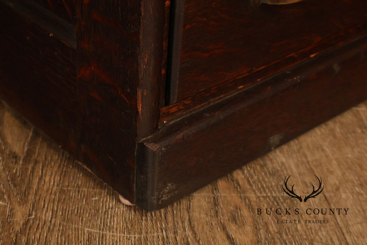 Antique Early 1900s Macey Oak Multi-Drawer Stacking Filing Cabinet