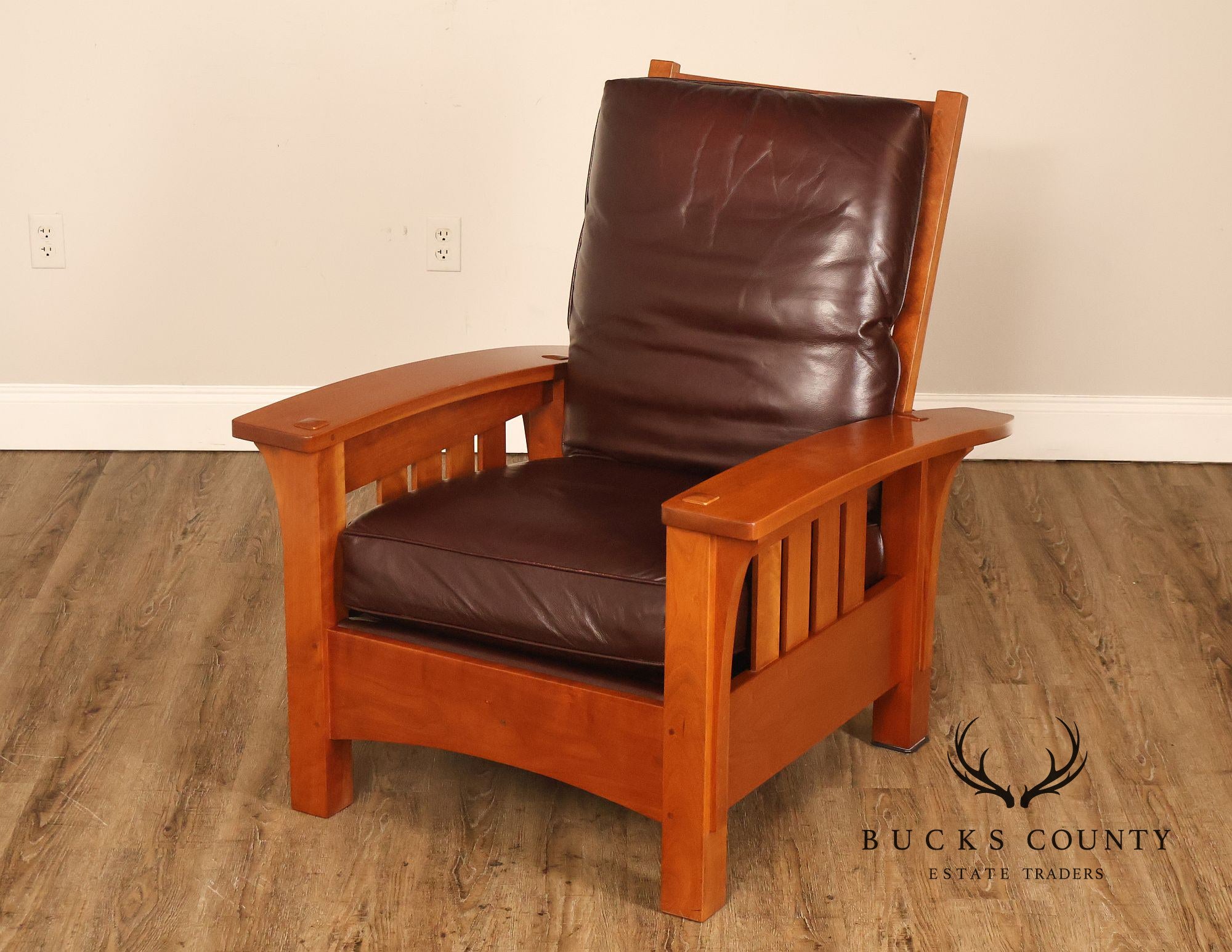 Stickley Mission Collection Cherry Bow Arm Morris Chair