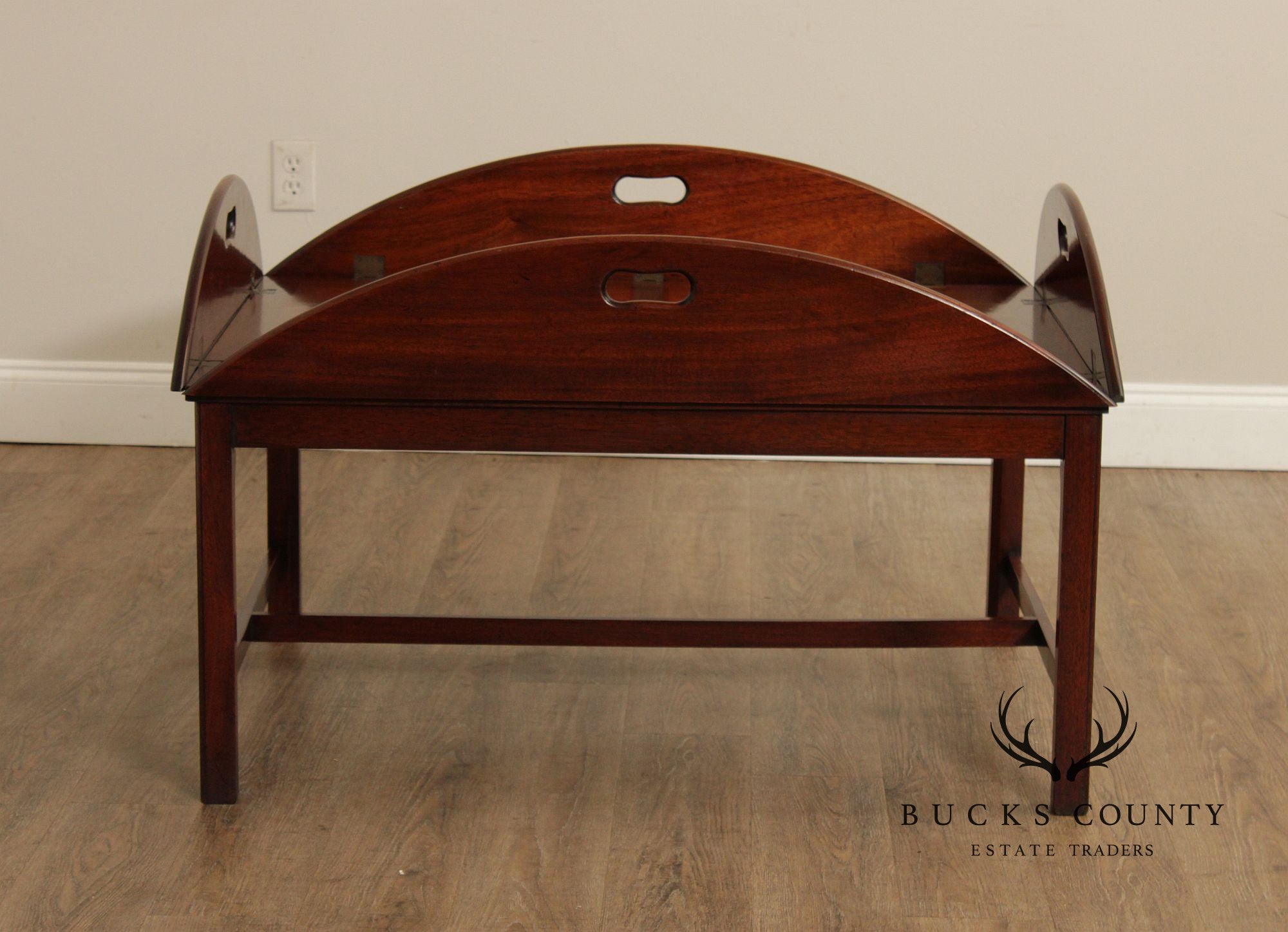 Vintage English Mahogany Butler's Tray Coffee Table