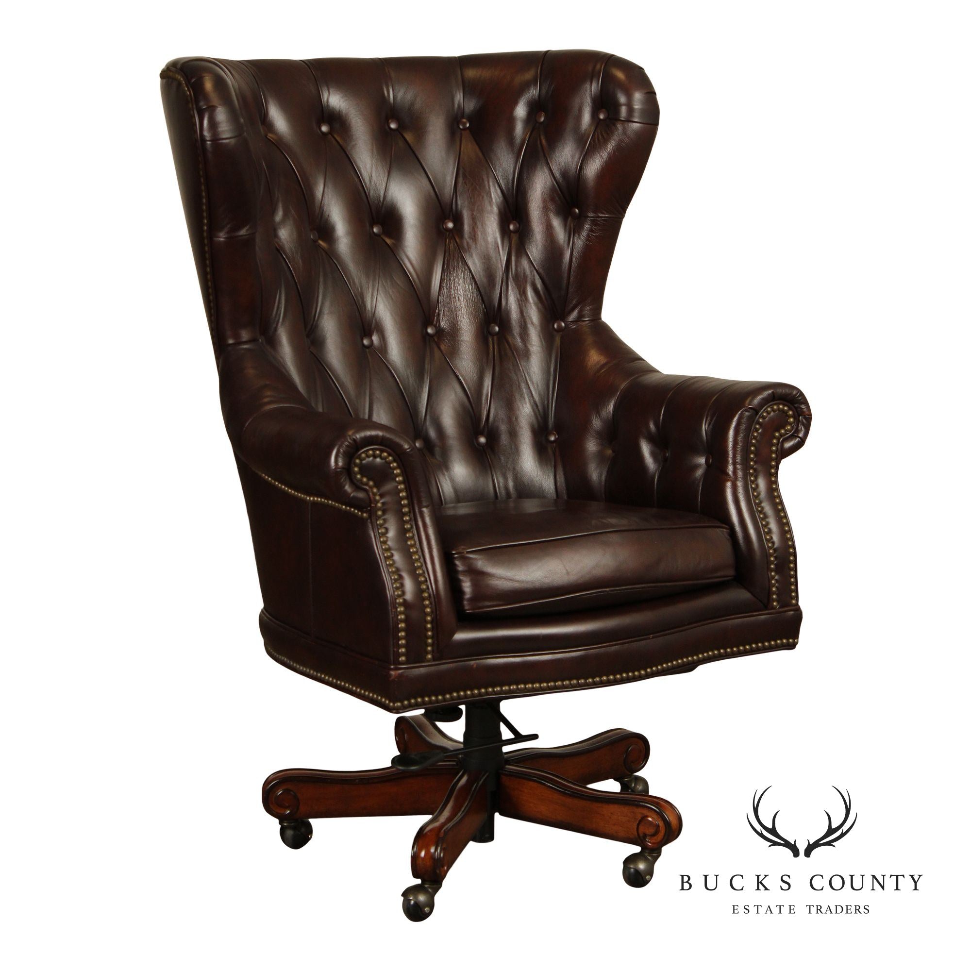 Hooker Furniture Tufted Leather Executive Swivel Desk Chair