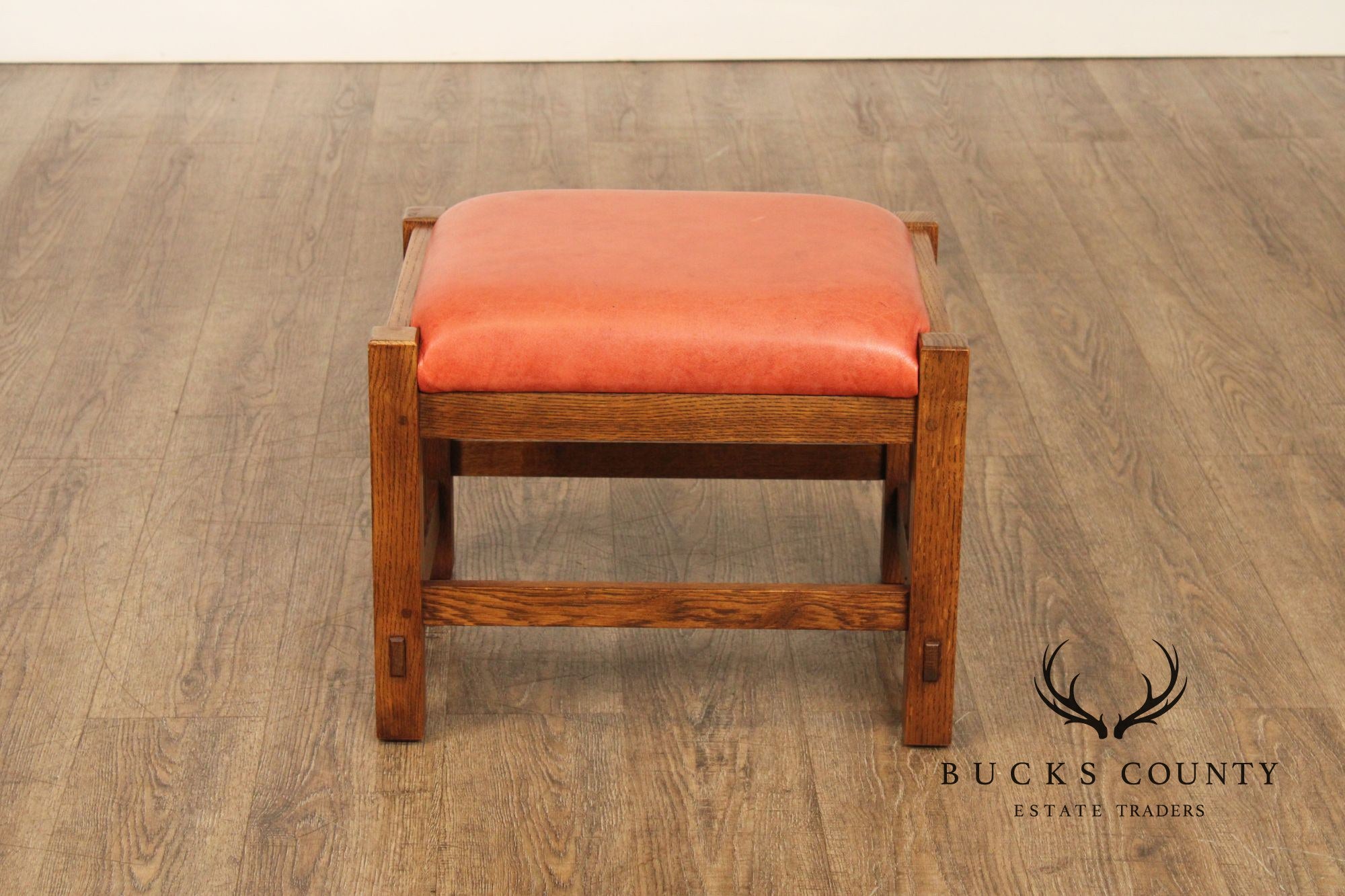 Stickley Mission Oak Collection Bow Arm Morris Chair and Ottoman