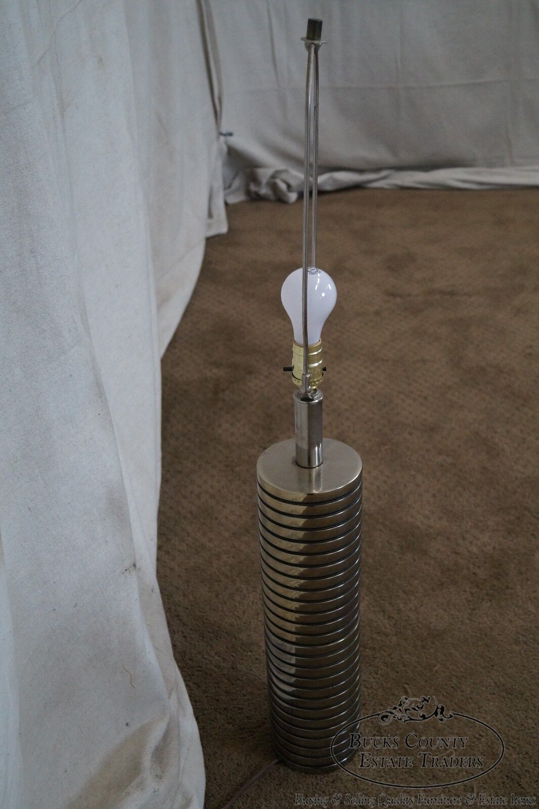 Quality Mid Century Chrome Cylinder Table Lamp