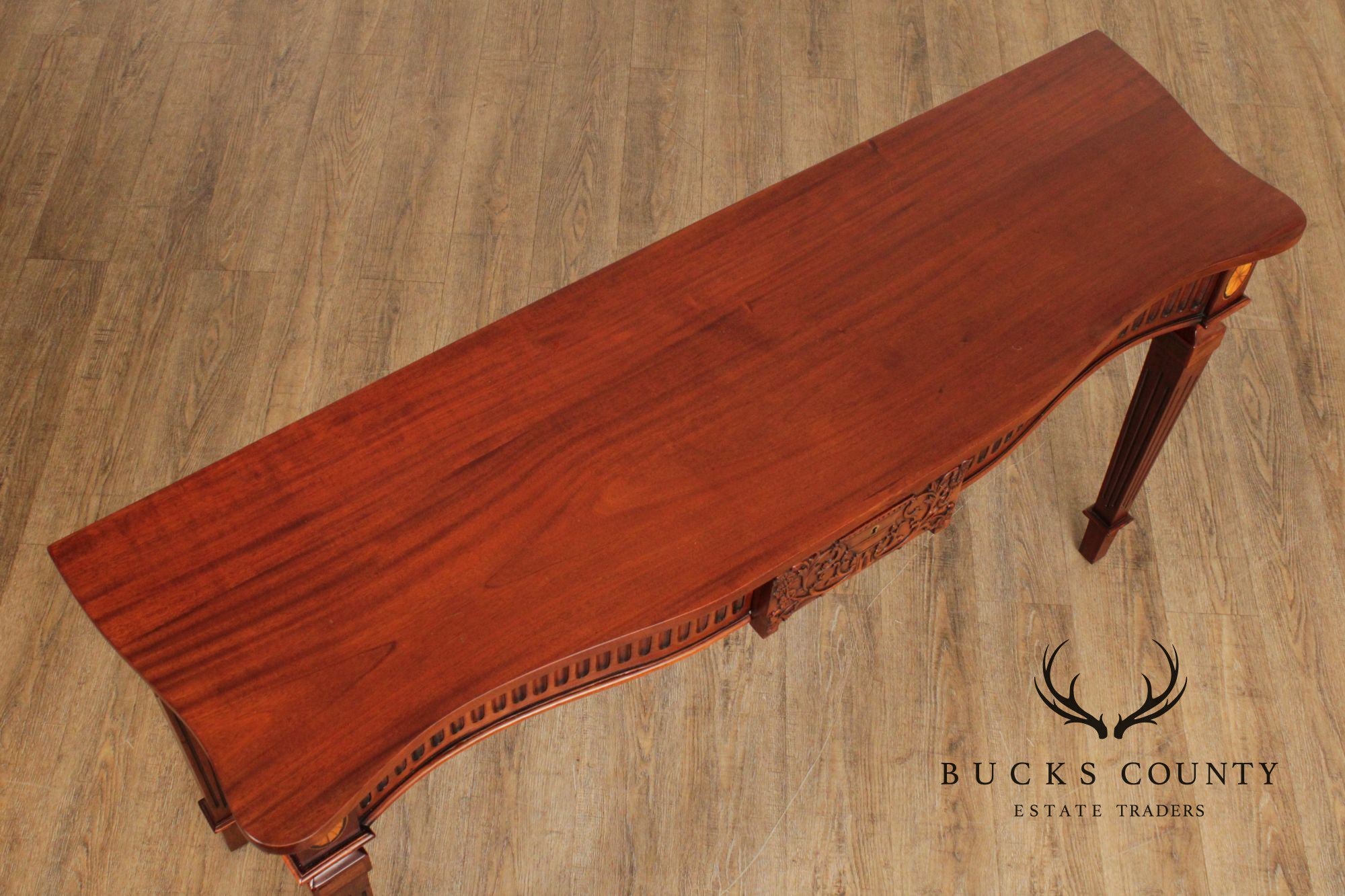 Victoria Collection Neoclassical Style Inlaid Mahogany Console Table