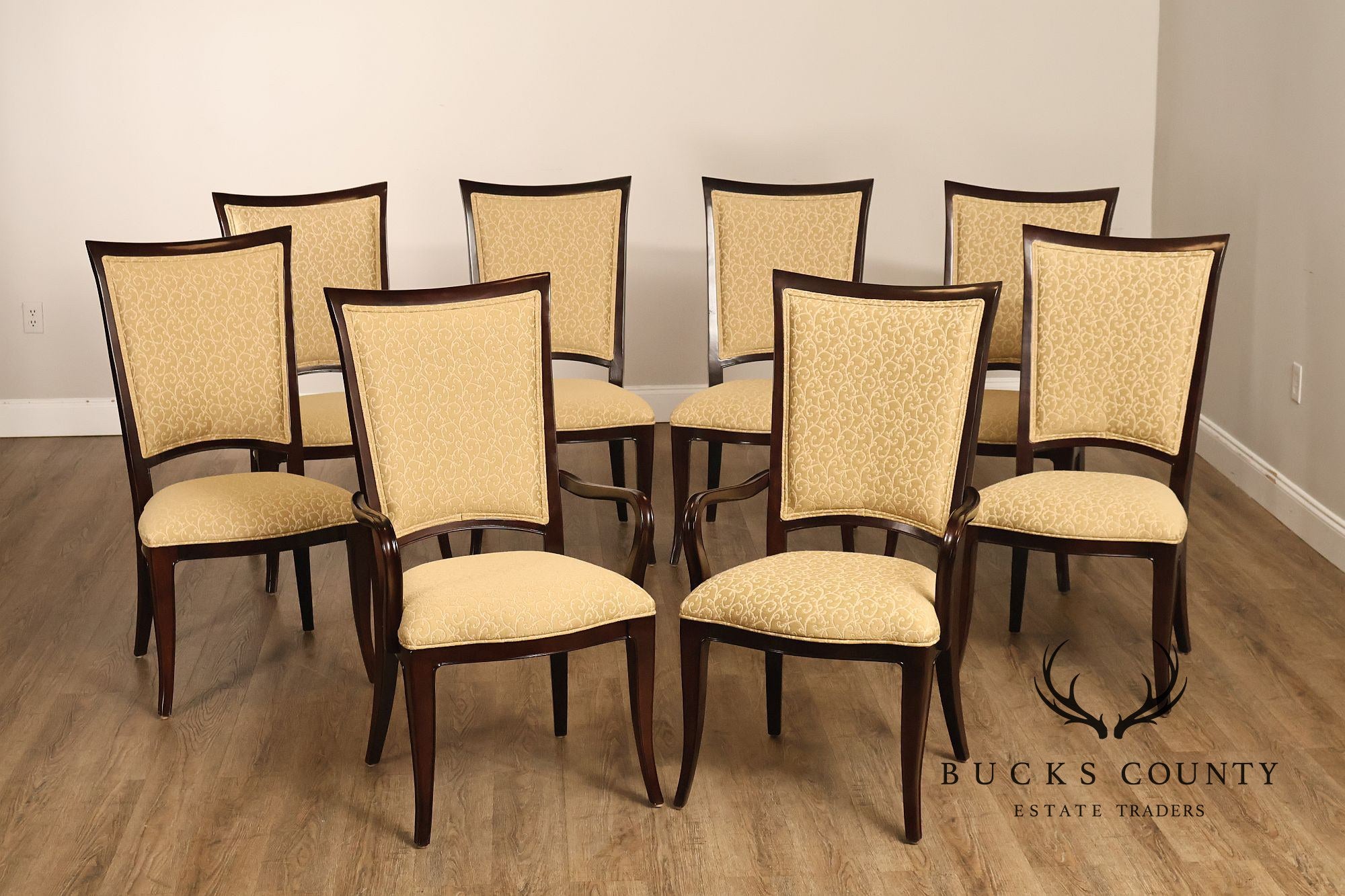 Thomasville Transitional Set of Eight Mahogany Dining Chairs