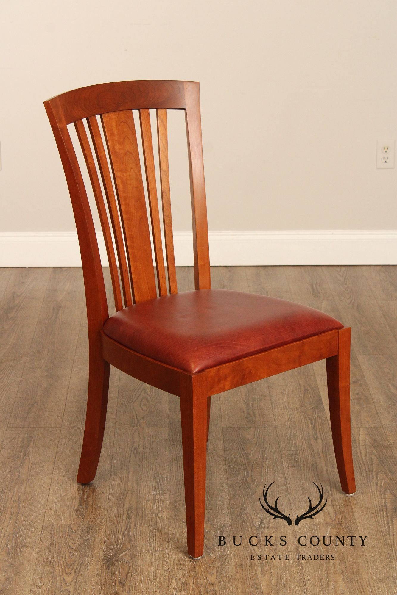 Stickley Metropolitan Collection Cherry and Leather Side Chair