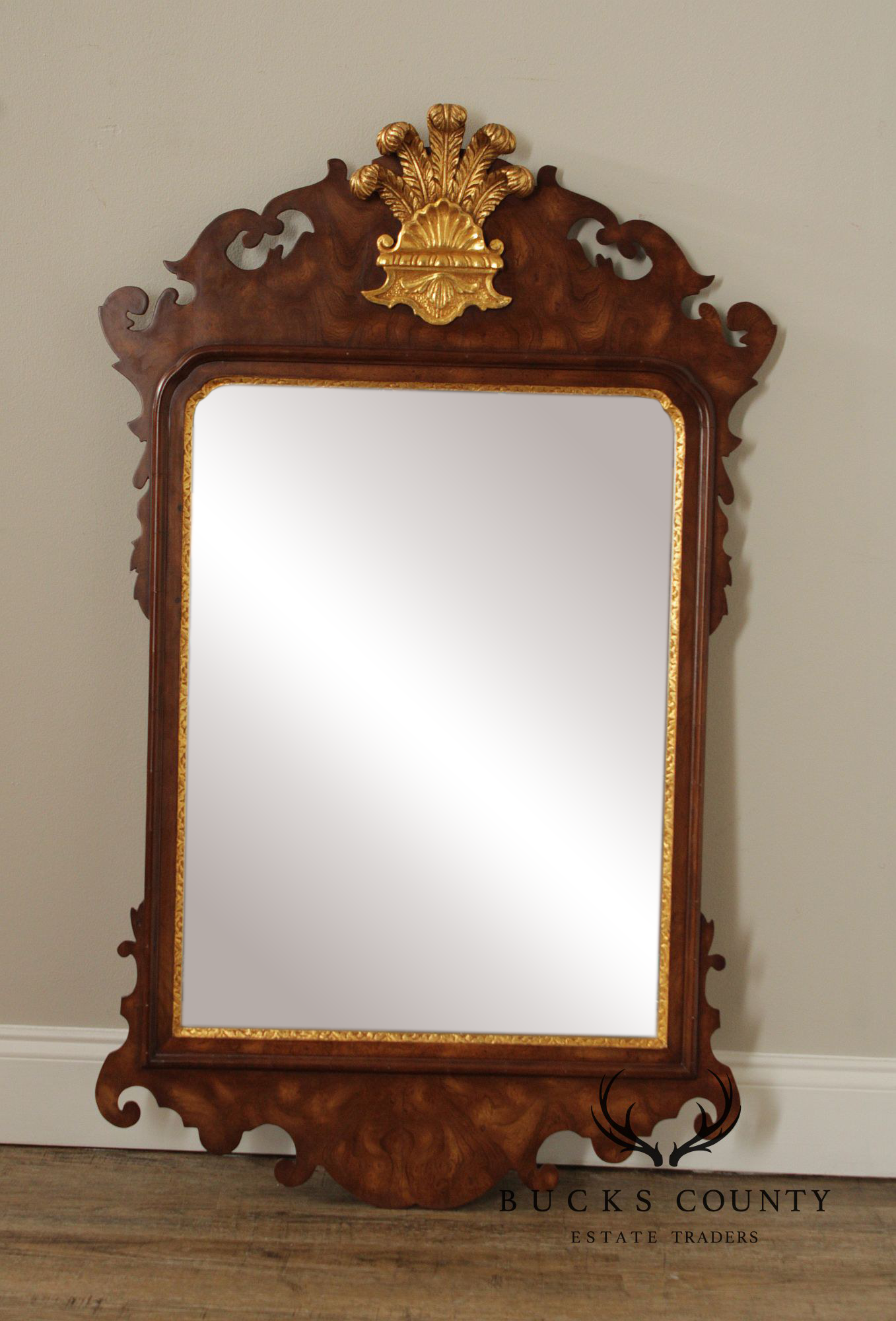 Friedman Brothers Colonial Williamsburg Burlwood Wall Mirror