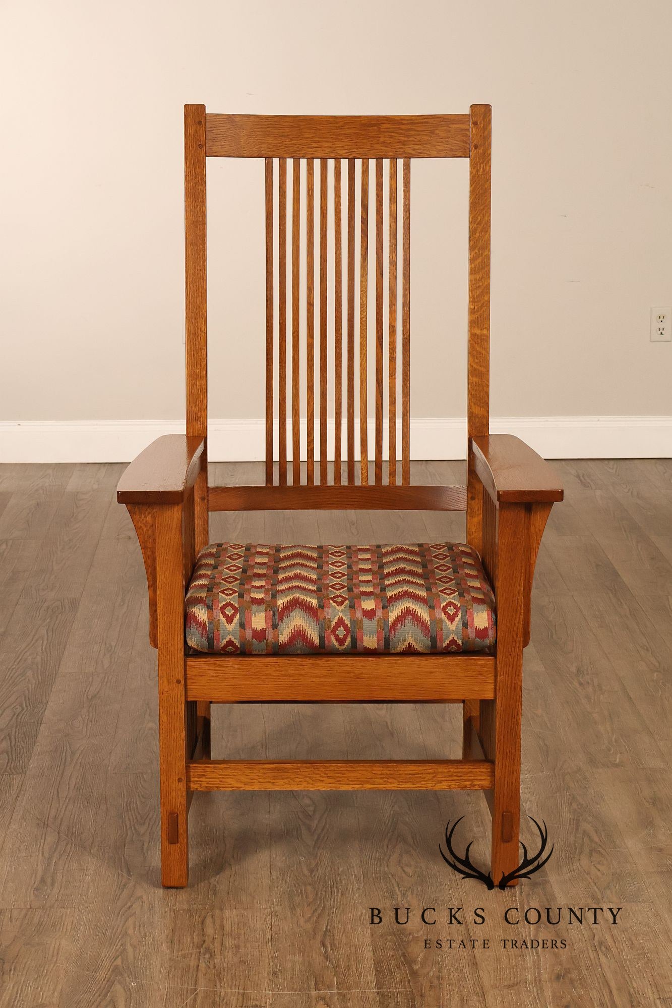 Stickley Mission Collection Set Of Six Oak High Back Spindle Dining Chairs