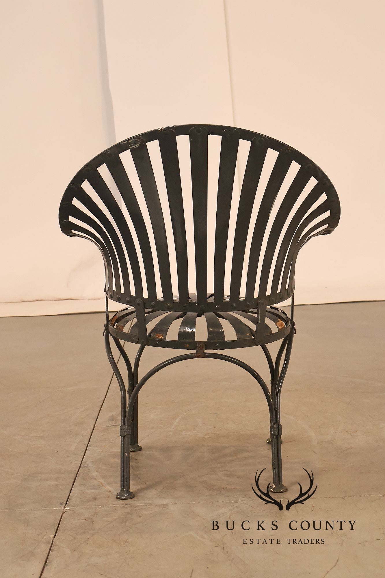 Francois Carre Pair of Outdoor Patio Fanback Armchairs