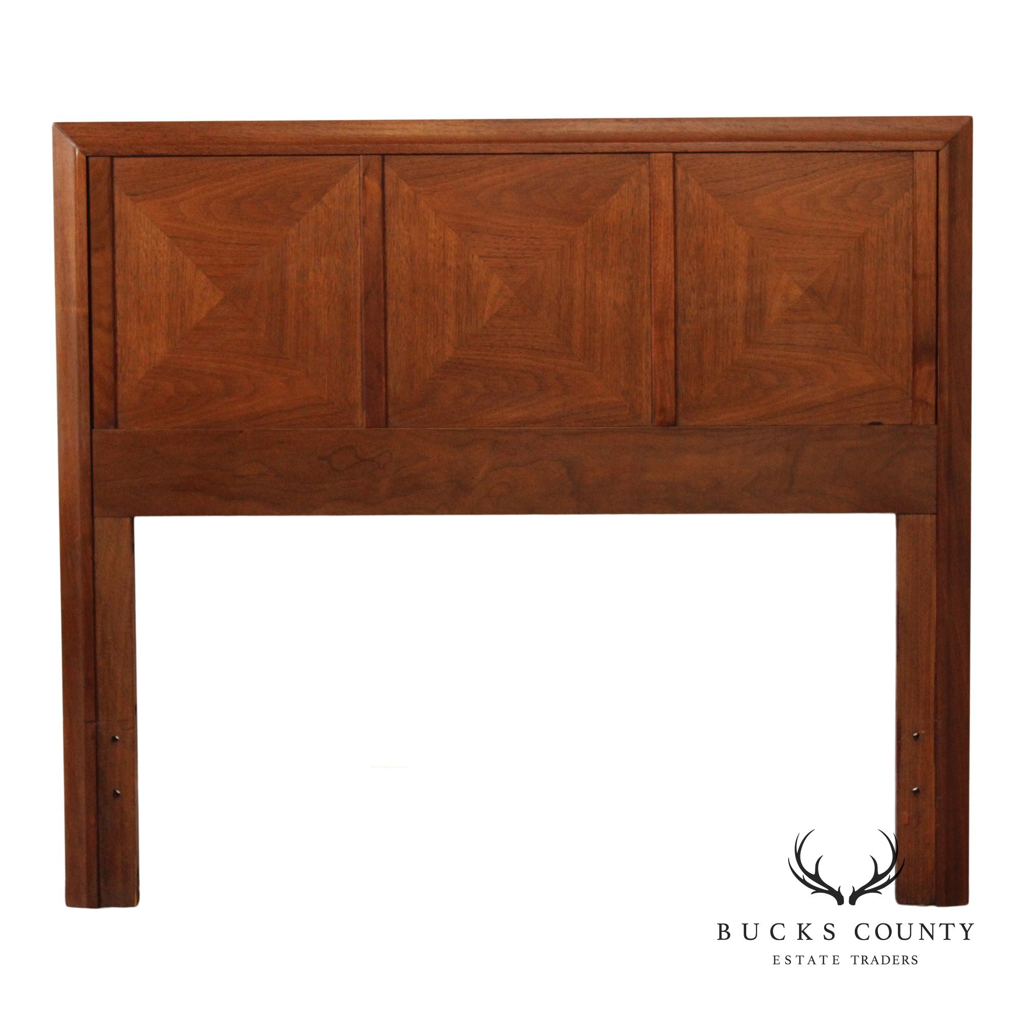 Mid Century Modern Walnut Diamond Front Twin Headboard