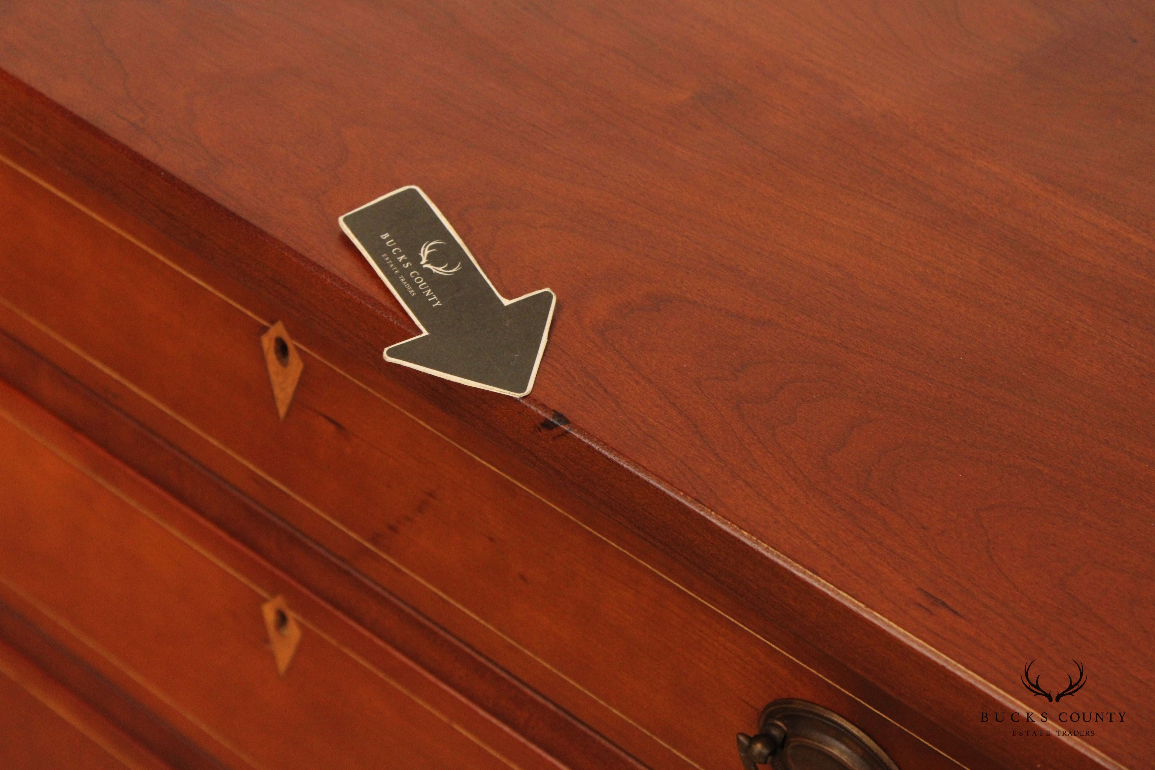 Hand Crafted Federal Style Inlaid Cherry Chest of Drawers