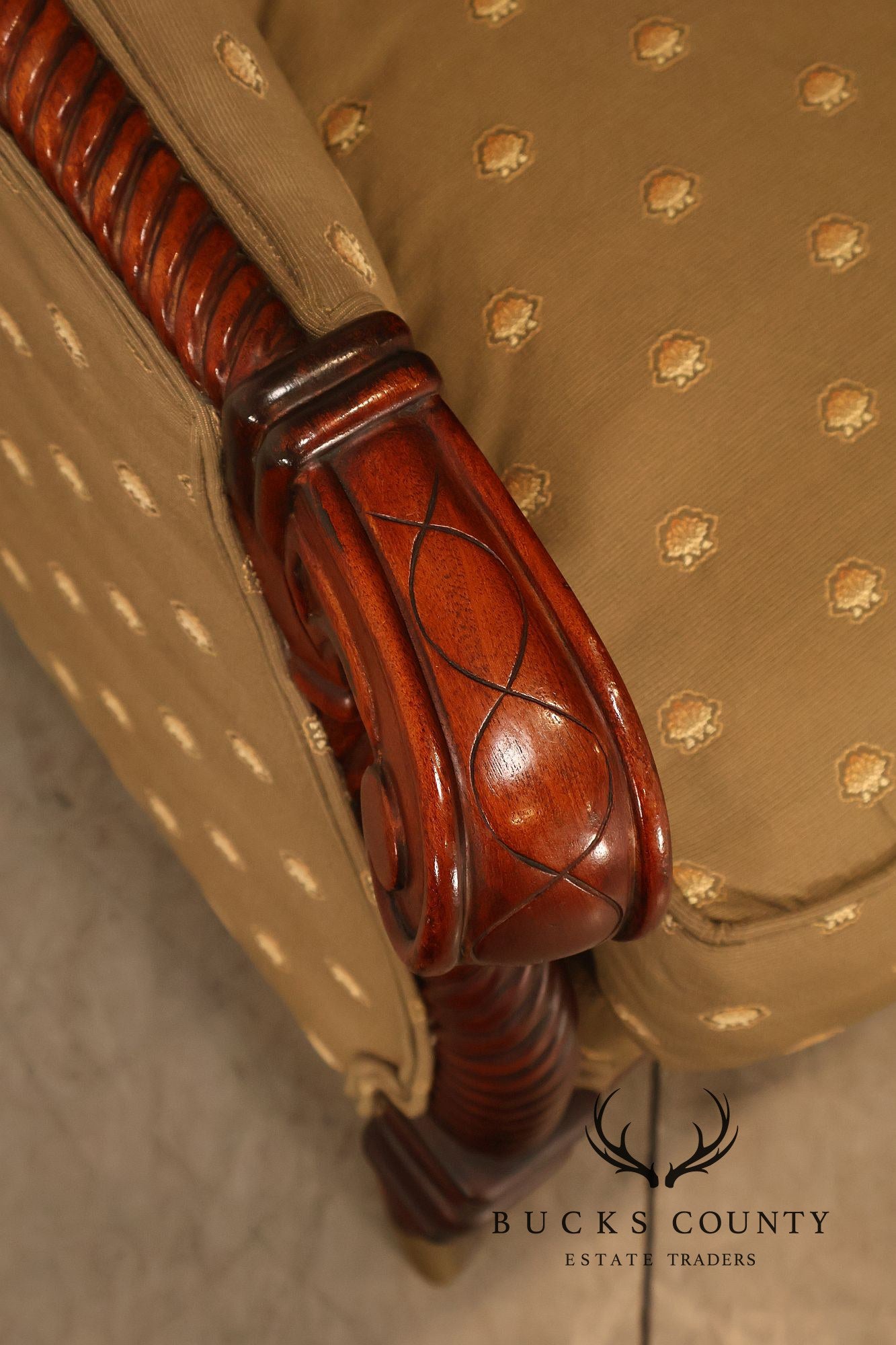 Highland House For Harrods Pair Of Mahogany Neoclassical Lounge Chairs