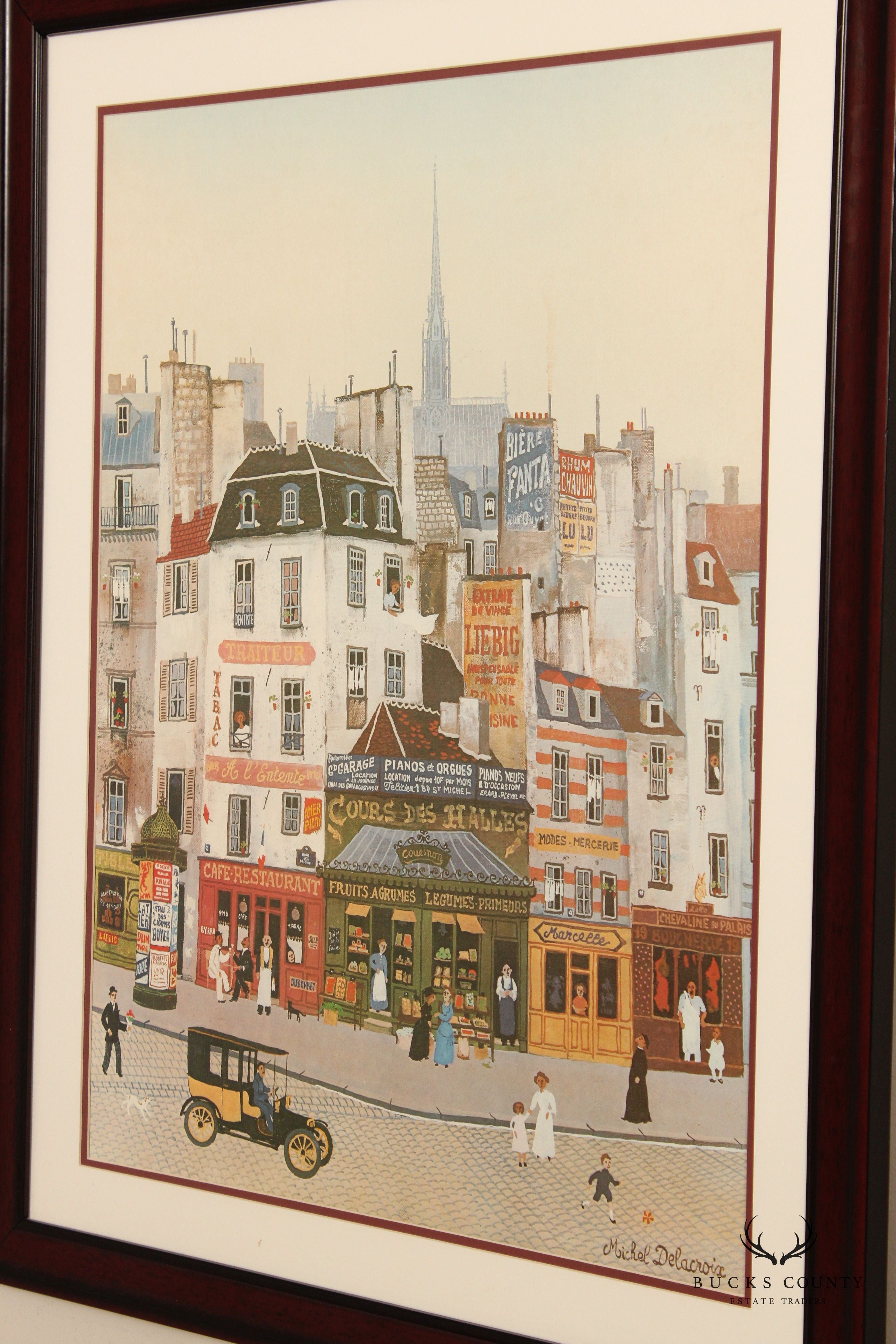 Michel Delacroix 'Les Halles' Framed Colored Lithograph