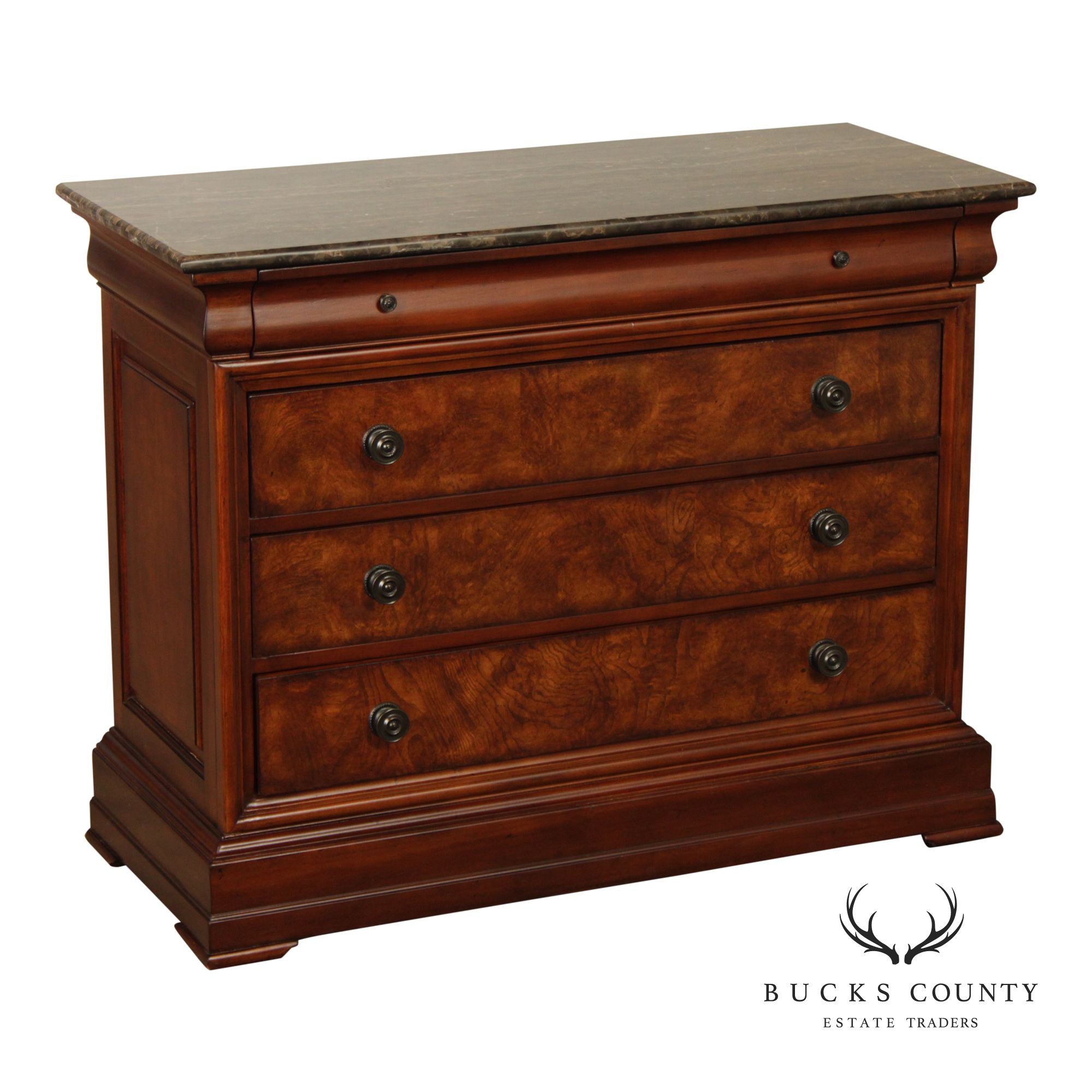 Ethan Allen Louis Philippe Style 'Fisher' Marble Top Chest