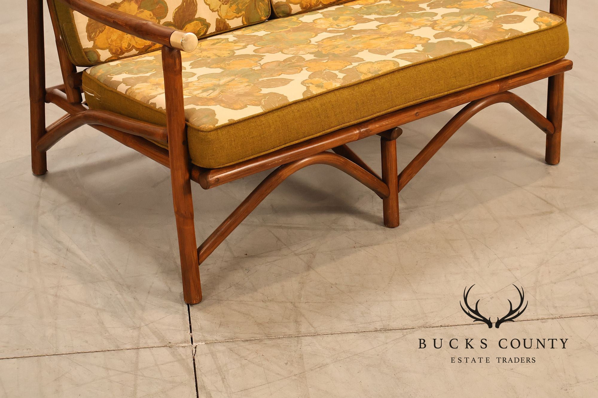 Vogue Coastal Vintage Rattan Bamboo Loveseat