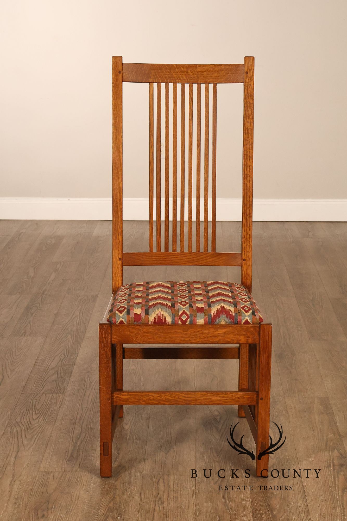 Stickley Mission Collection Set Of Six Oak High Back Spindle Dining Chairs