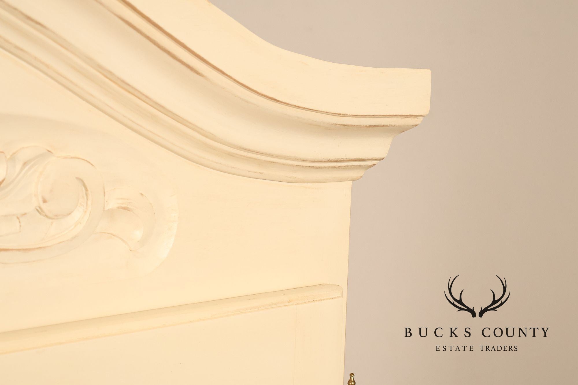 French Country Style Cream Painted Armoire