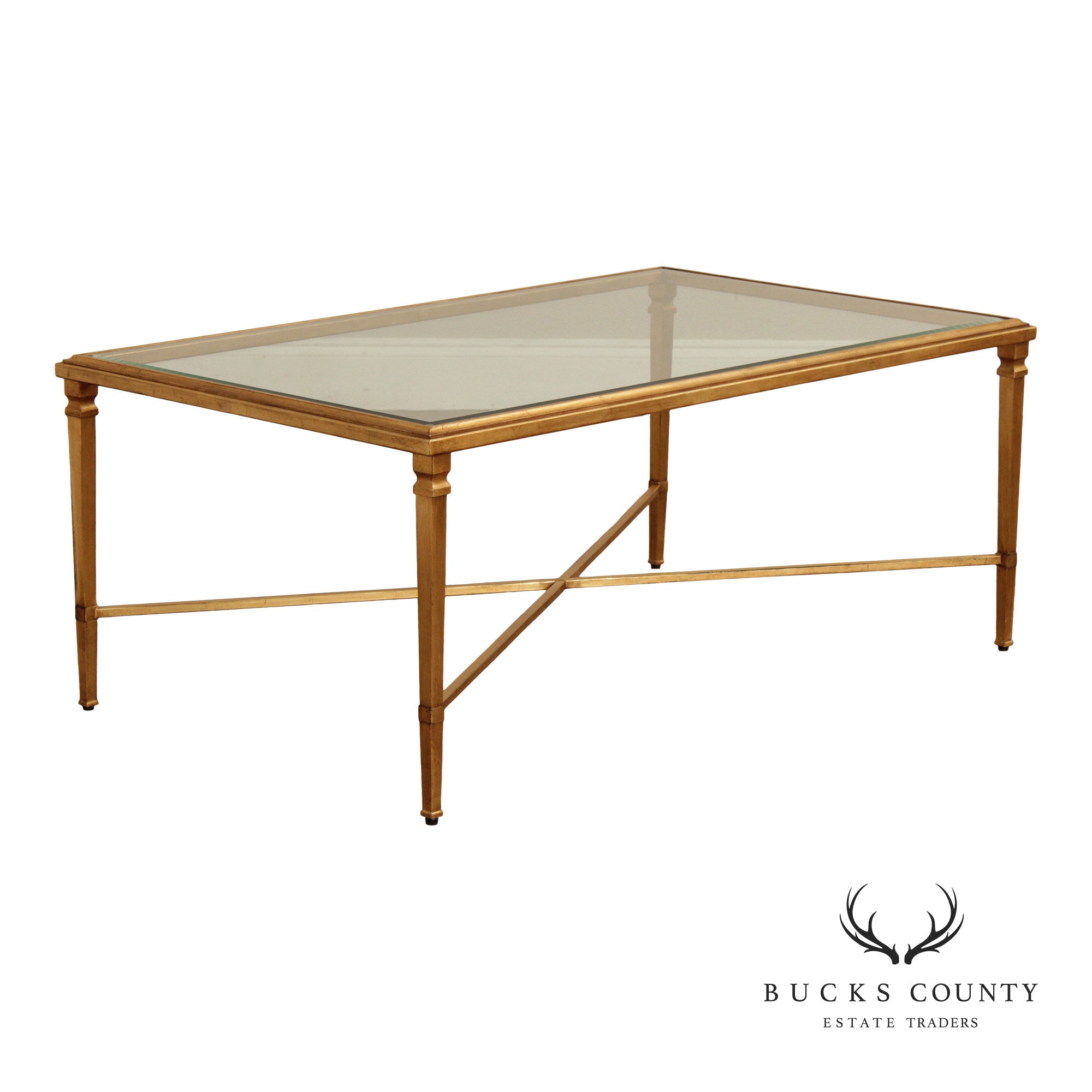 Ethan Allen 'Heron' Glass Top Coffee Table