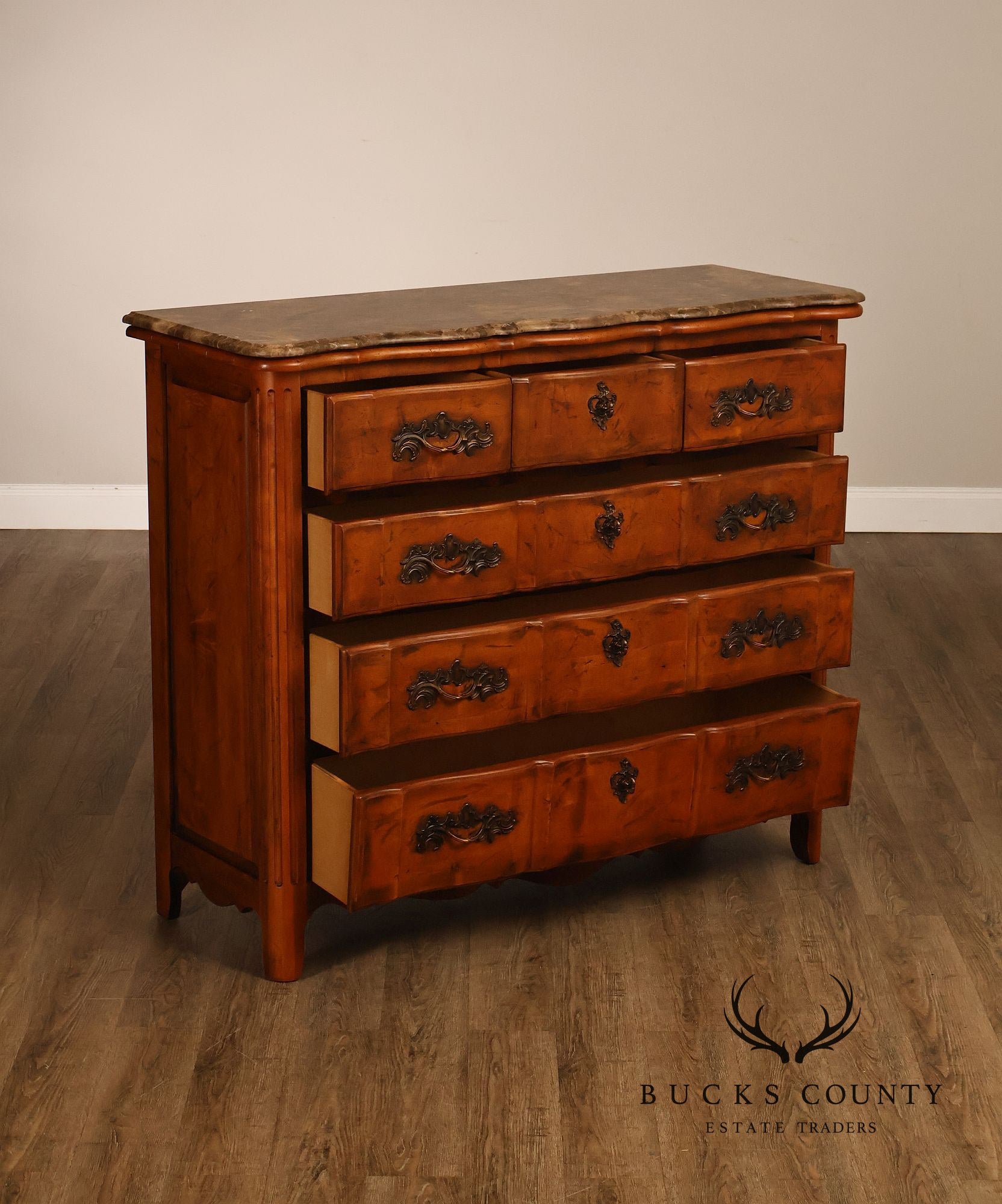 Century Furniture  French Provincial Style Marble Top Chest