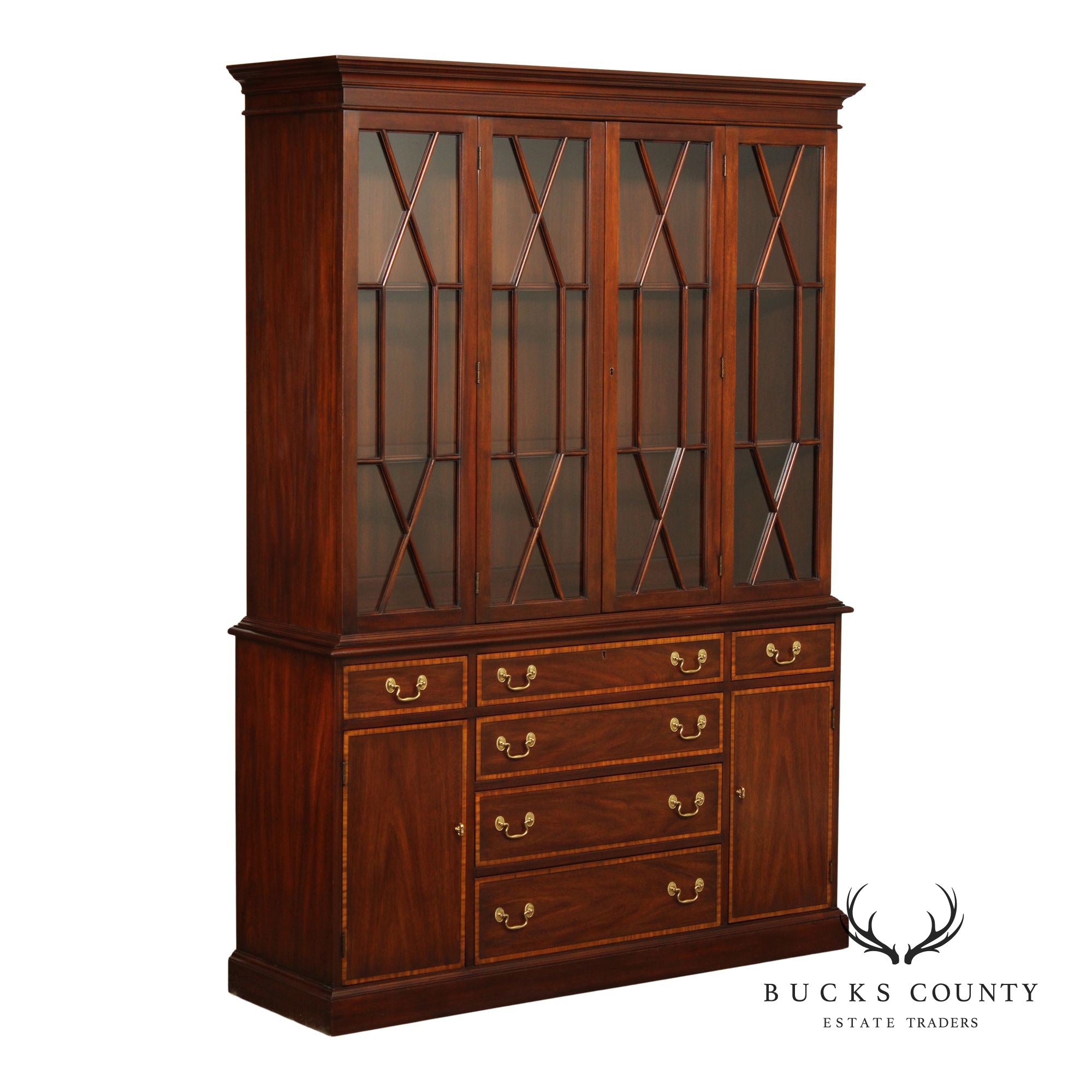 Henkel Harris Georgian Style Mahogany China Cabinet