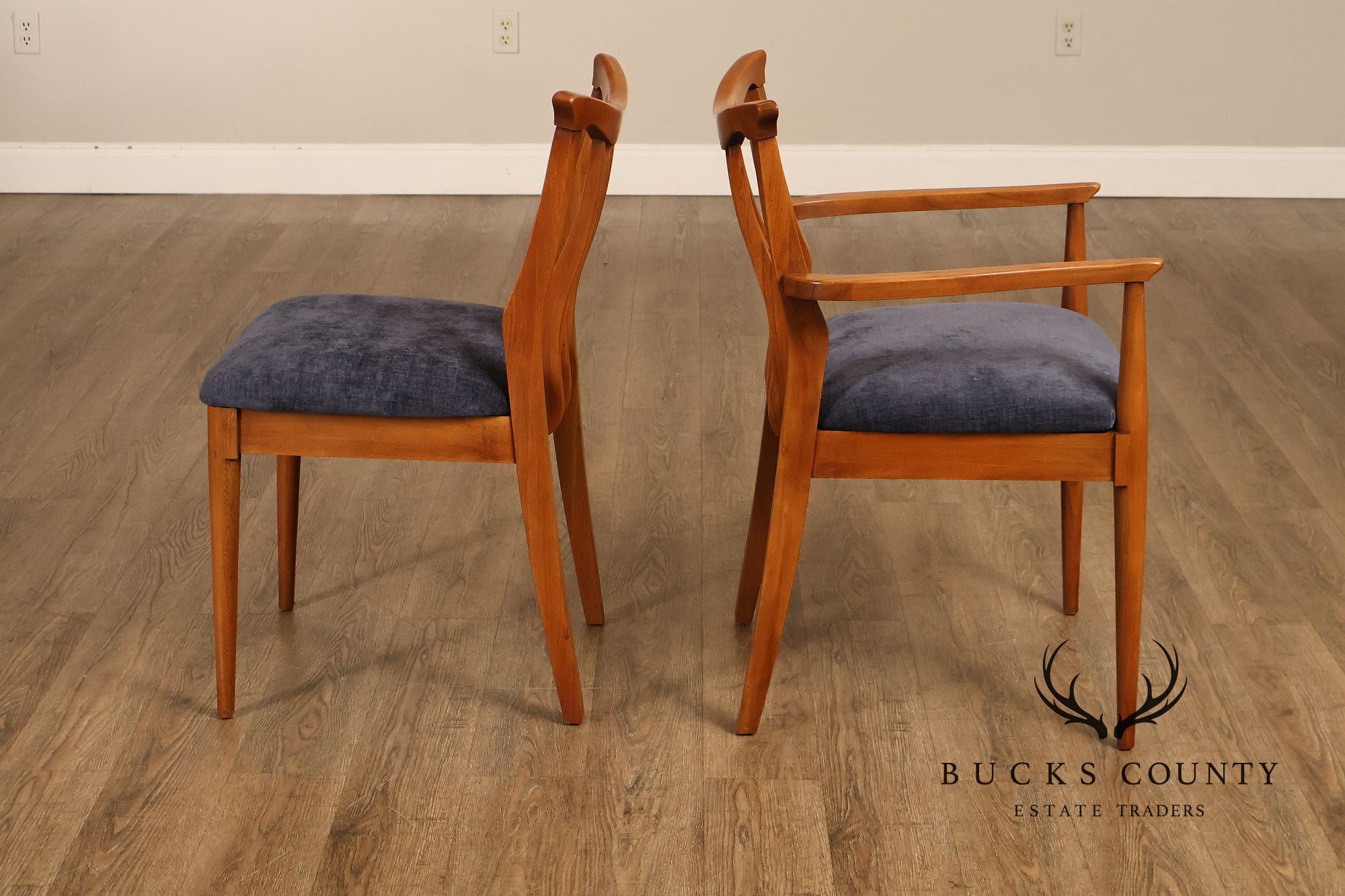 Blowing Rock Mid Century Modern Set Of Six Walnut Dining Chairs