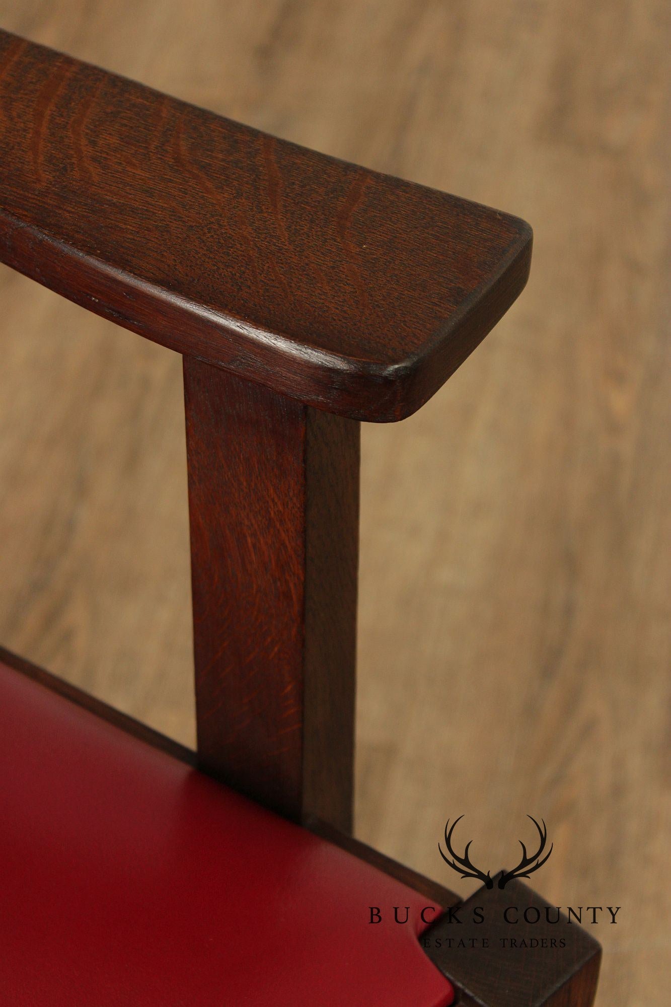 Antique Stickley Brothers Mission Oak Set Of 8  Ladder Back Dining Chairs