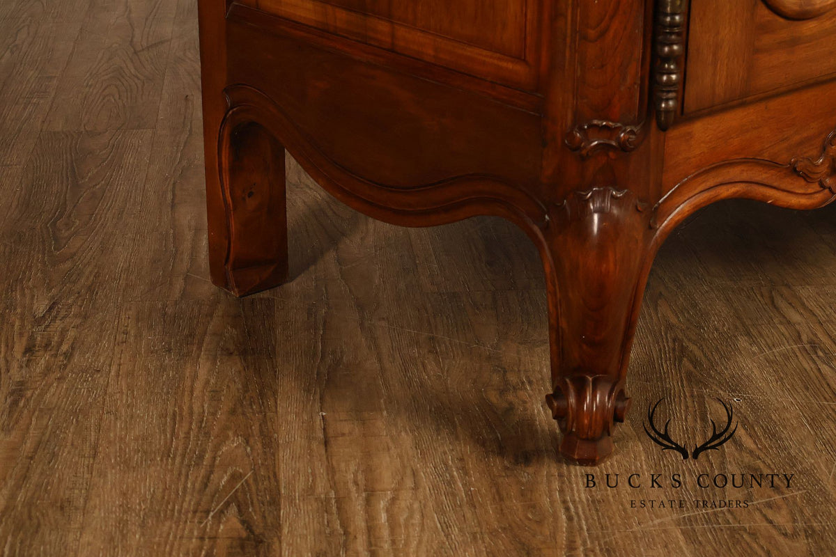 French Provincial Style Carved Fruitwood Three Door Sideboard
