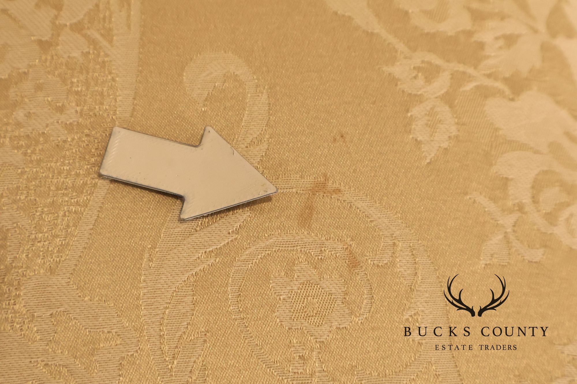 Federal Sheraton Style Upholstered Sofa With Carved Wood Frame