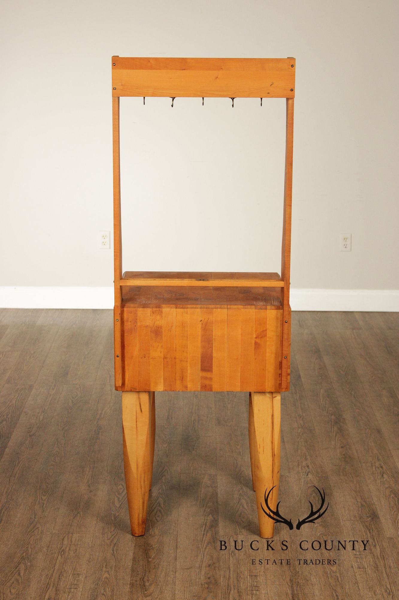 Bally Block Co. Solid Maple Butcher Block Work Table With Upper Rack