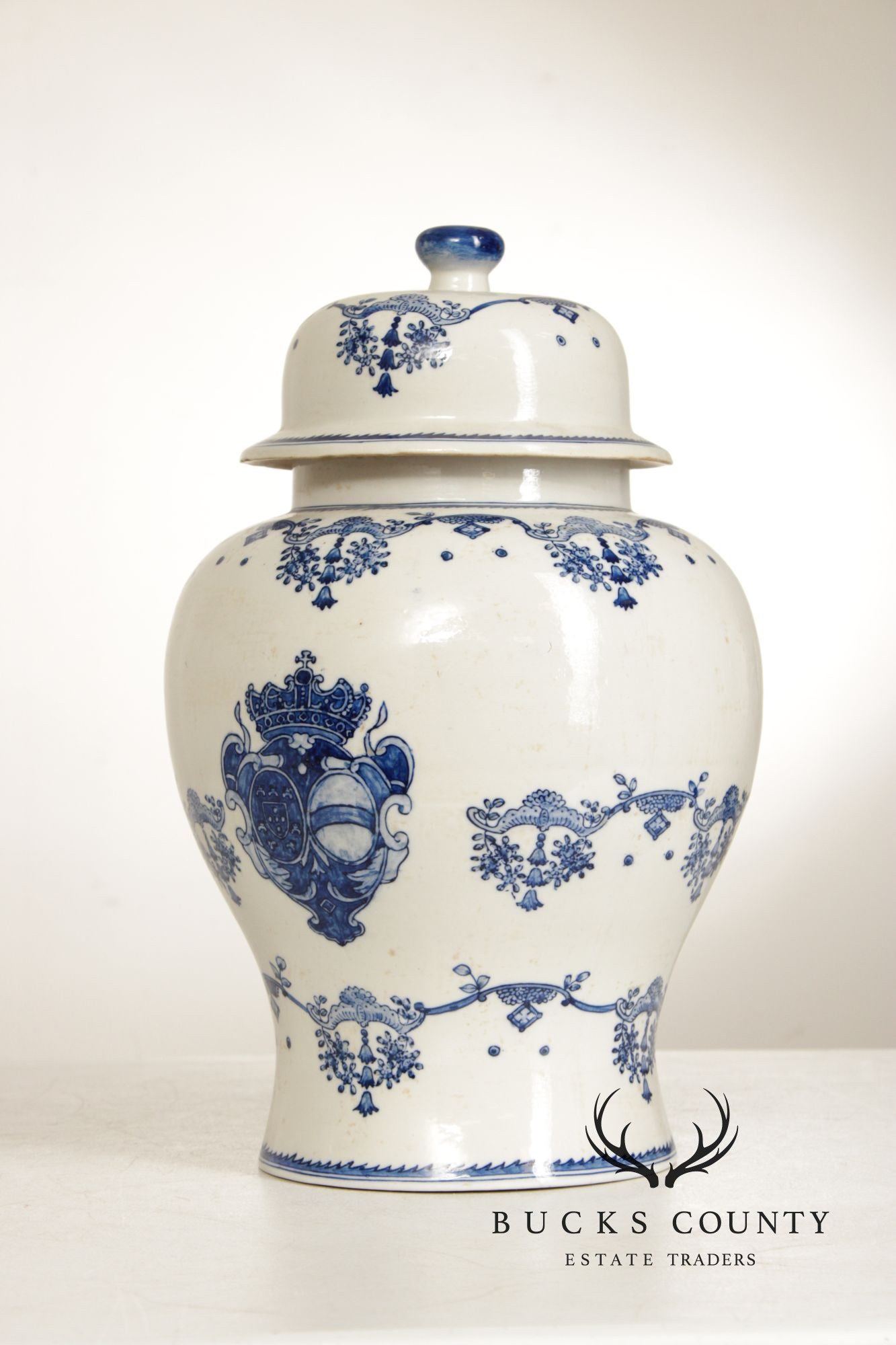 Vintage Pair of Blue and White Porcelain Ginger Jars