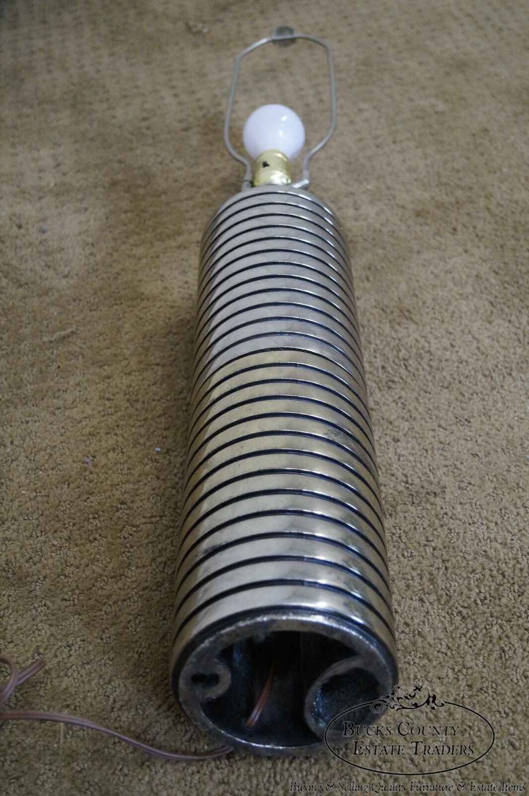 Quality Mid Century Chrome Cylinder Table Lamp