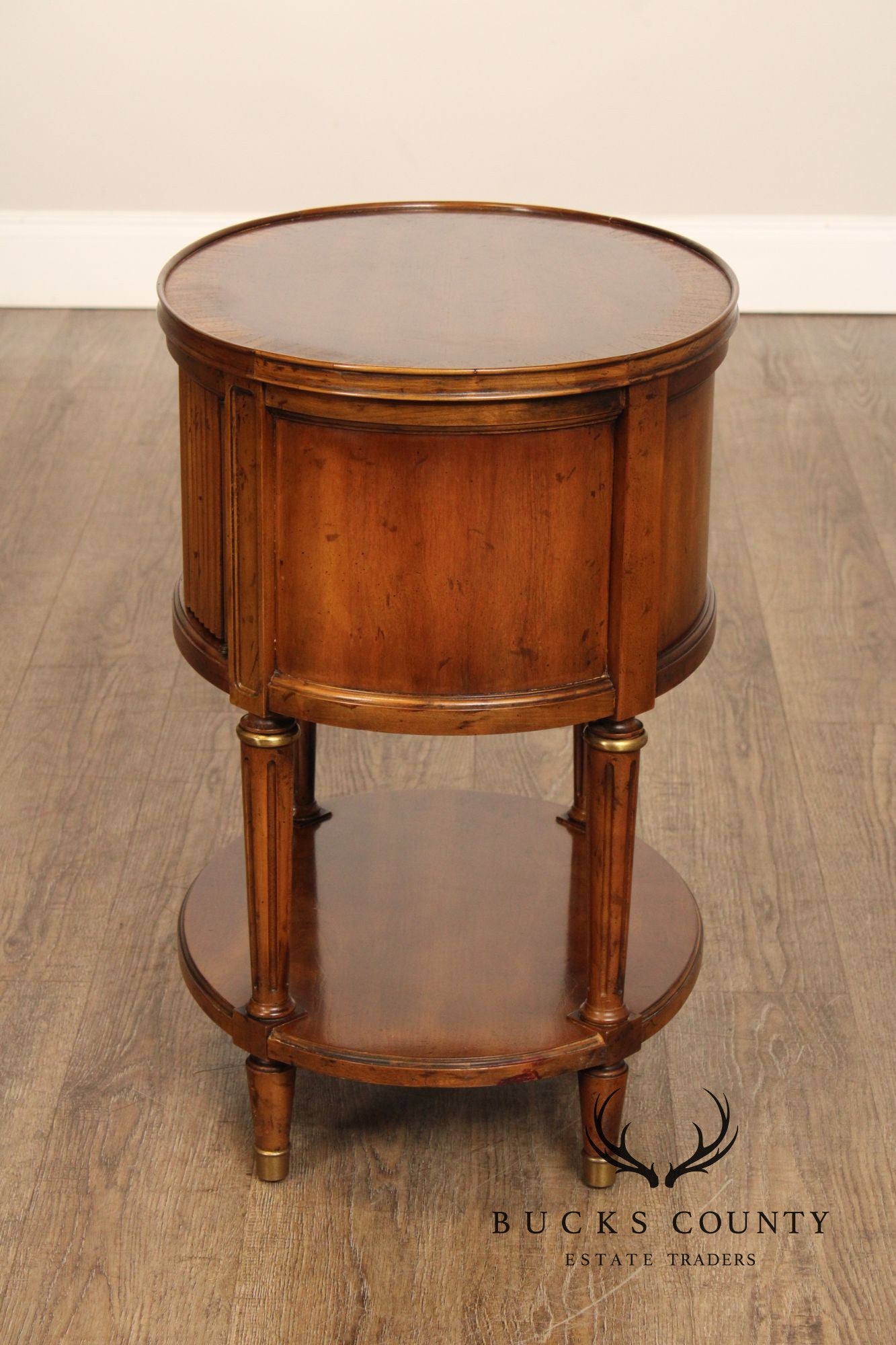 Heritage French Louis XVI Style Walnut Oval Side Table