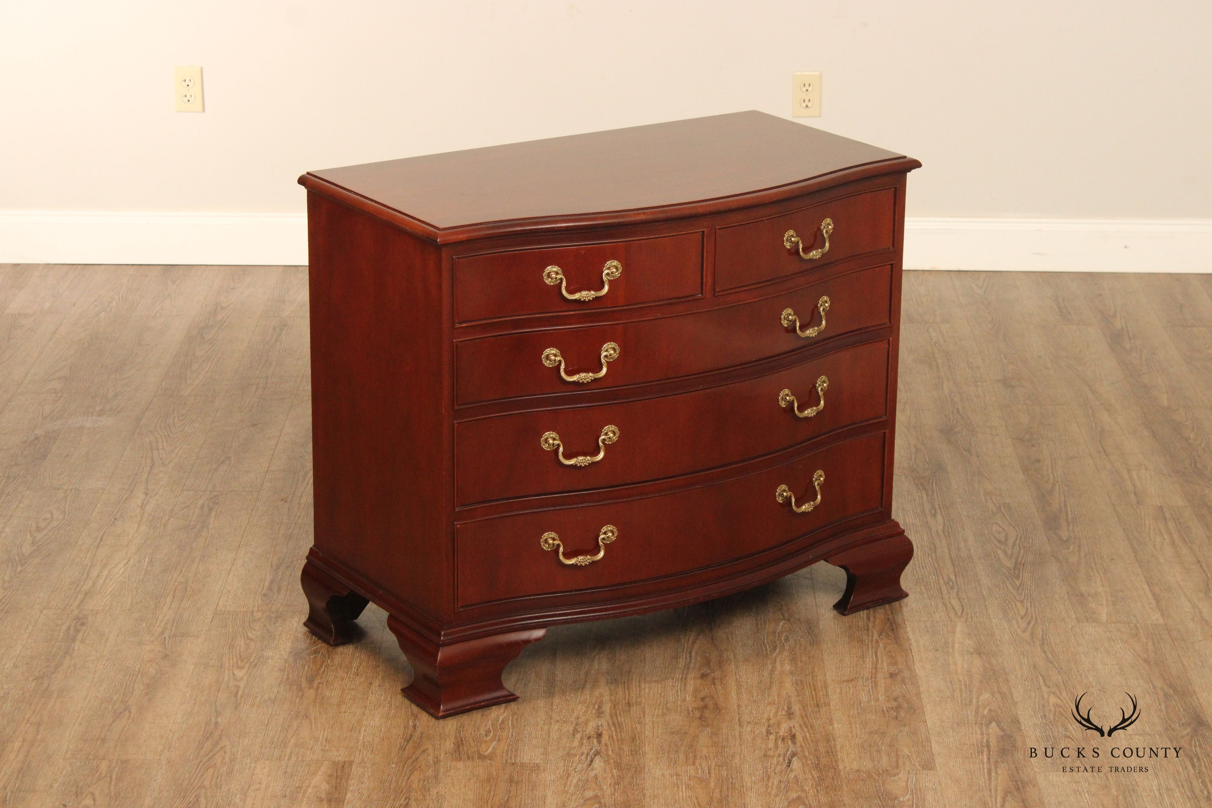 Baker Georgian Style Mahogany Serpentine Chest of Drawers