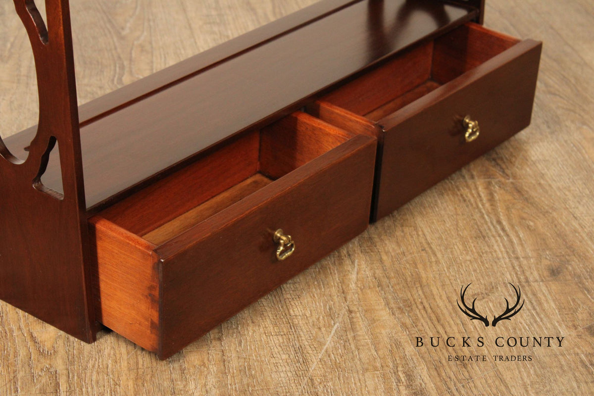 Chippendale Style Mahogany Wall-Hanging Display Shelf