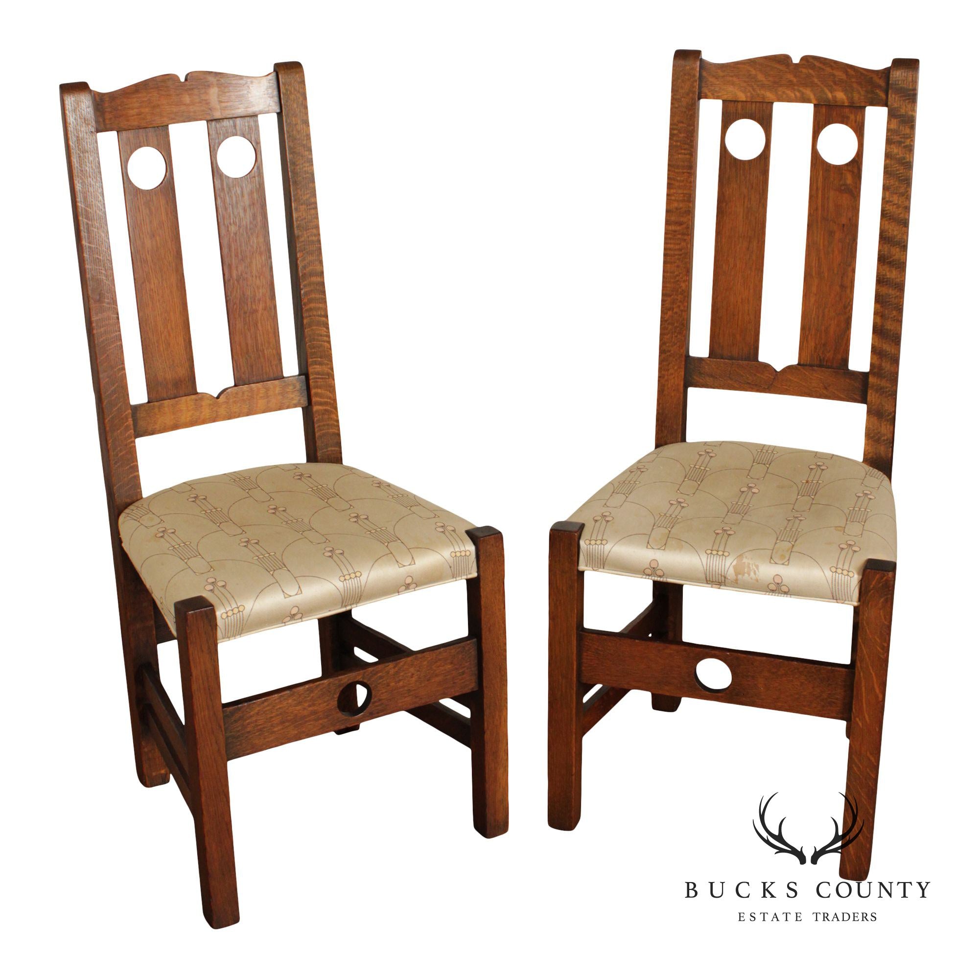 Stickley Brothers Mission Oak Pair of Side Chairs