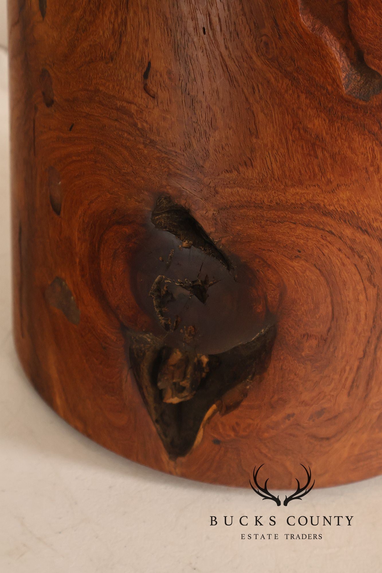 Organic Modern Mid Century Modern Pair of Turned Wood Table Lamps