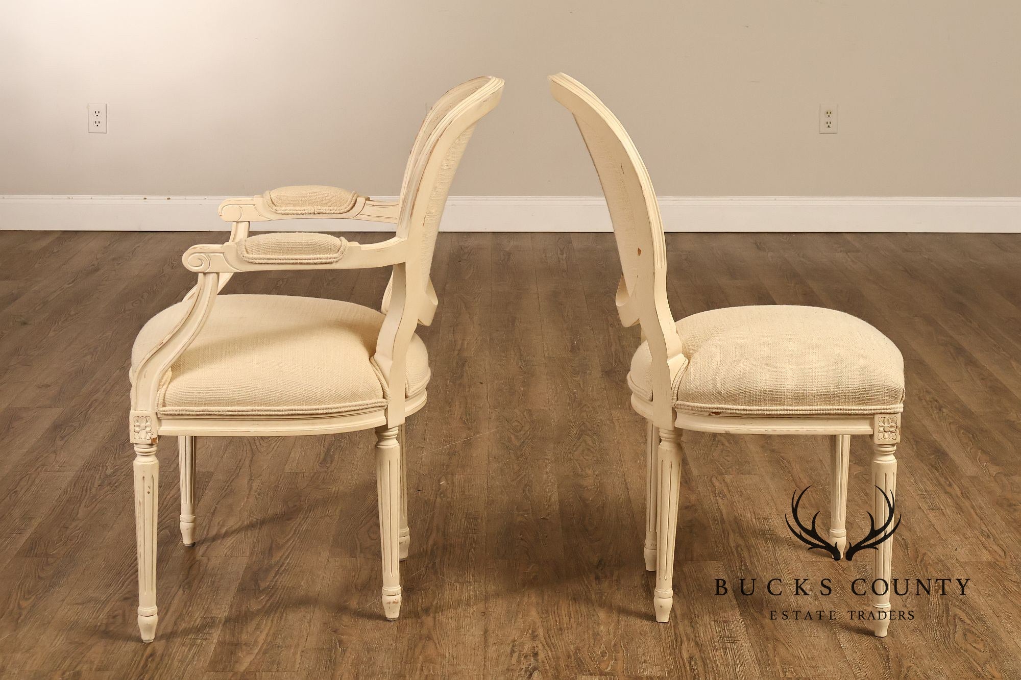 Century Furniture Set Of 8 Louis XVI Style Painted Dining Chairs