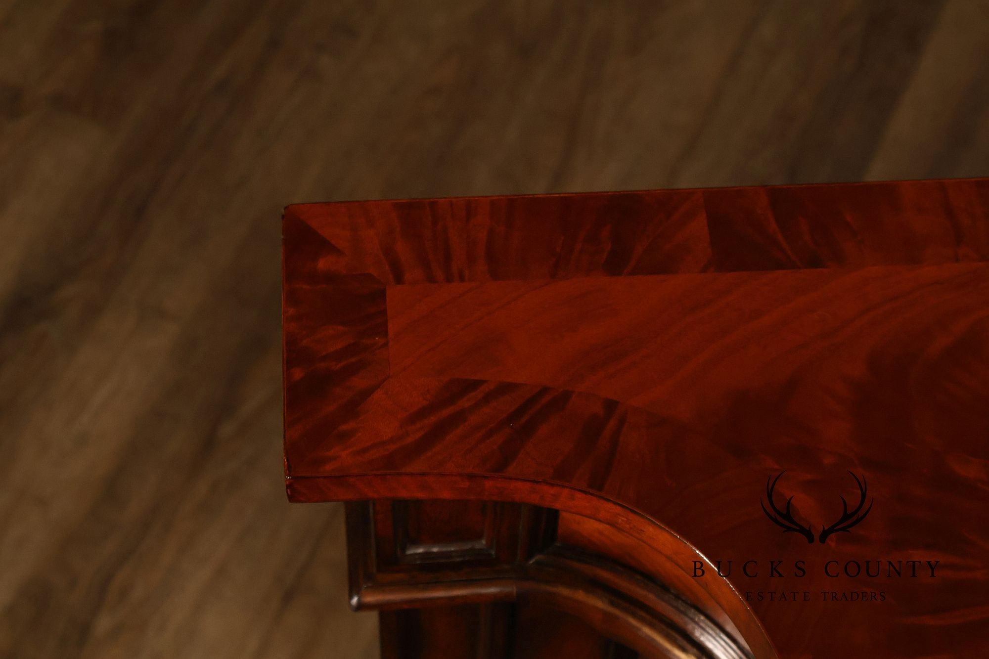 Theodore Alexander Replica Concave Mahogany And Burl Mahogany Sideboard Cabinet