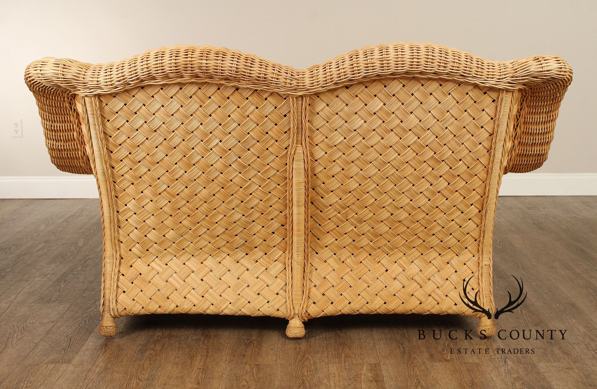 Quality Vintage Wicker Loveseat Sofa