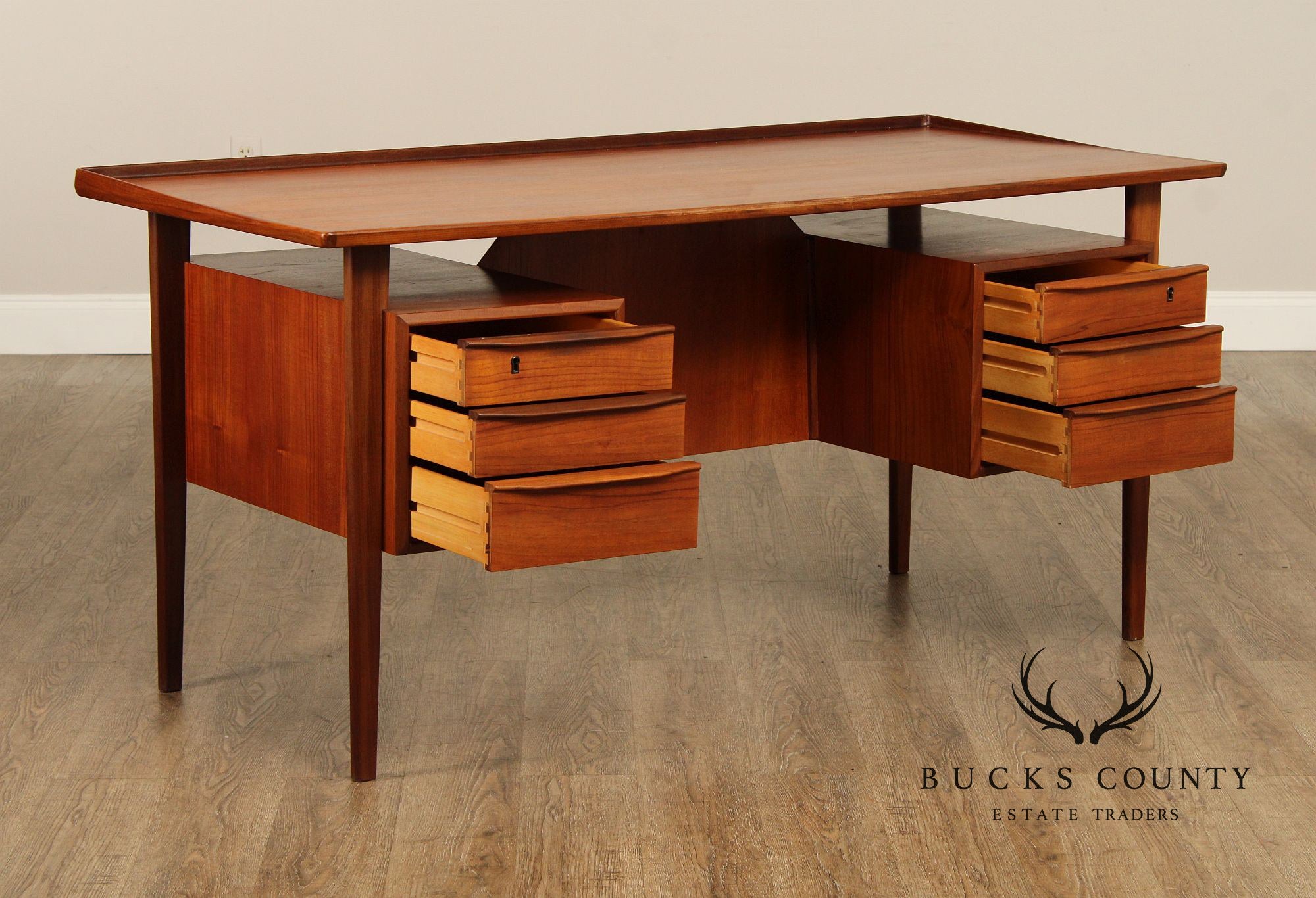 Peter Løvig Nielsen Danish Modern Teak Executive Desk